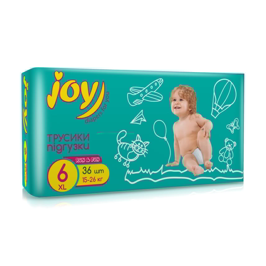 

Трусики-підгузки Joy Run & Fun розмір 6 (15-26 кг), 36 шт