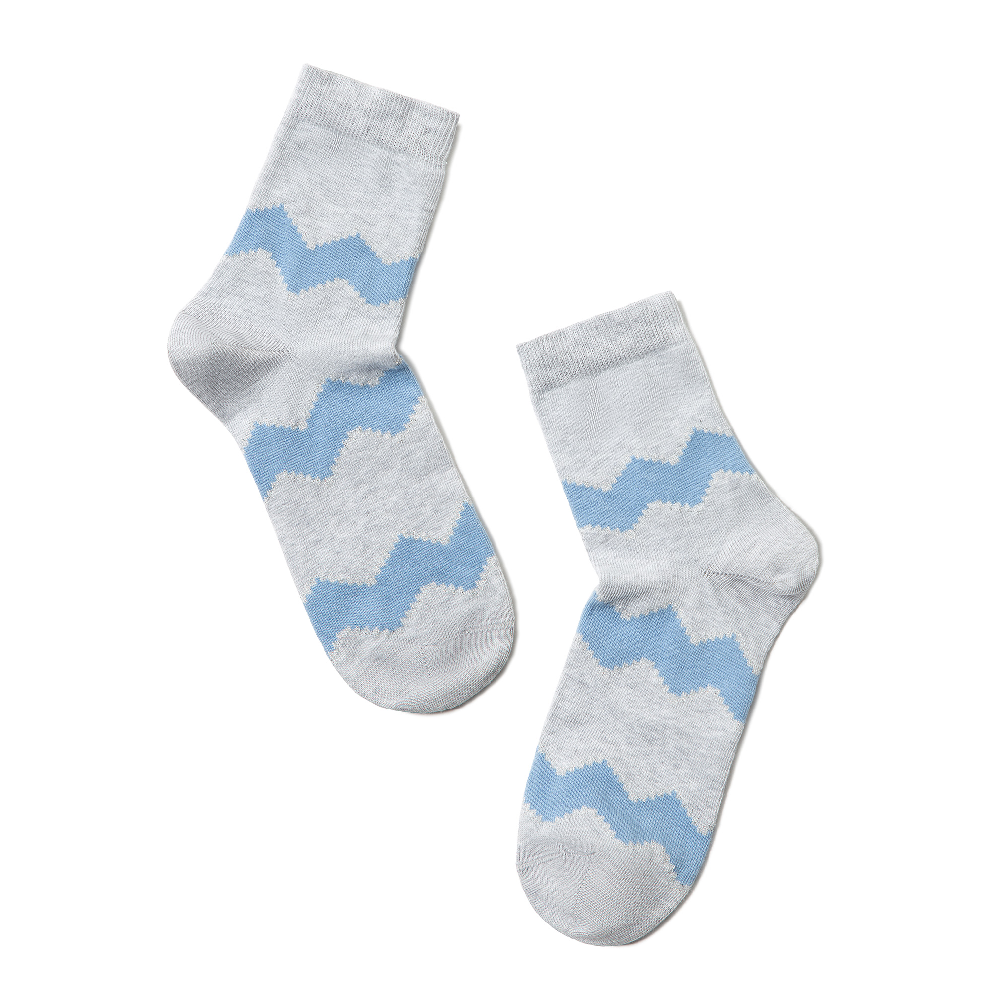 

Шкарпетки жіночі Conte Elegant CLASSIC 15С-21СП (люрекс) бавовняні сірий-блакитний р.25