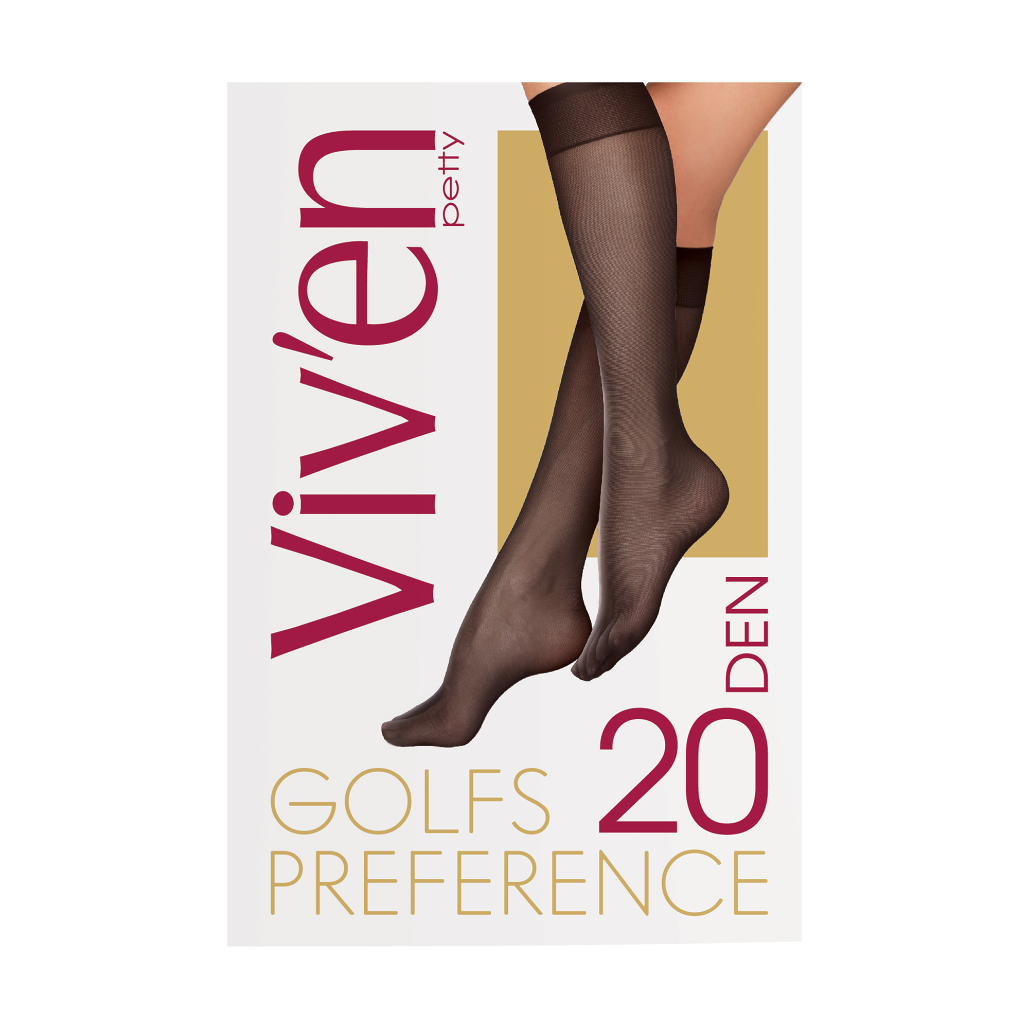 

Півпанчохи жіночі Viv'en petty Preference Golfs, 20 DEN, чорний, 2 пари