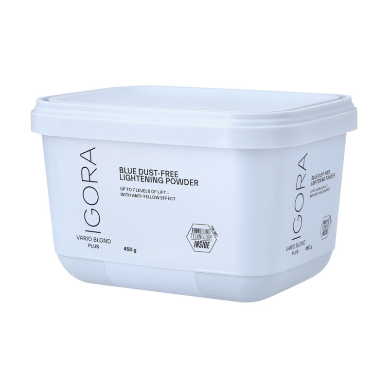 

Уцінка! Блакитний освітлювальний порошок для волосся Schwarzkopf Professional Igora Vario Blond Plus освітлення до 7 рівнів, 450 г