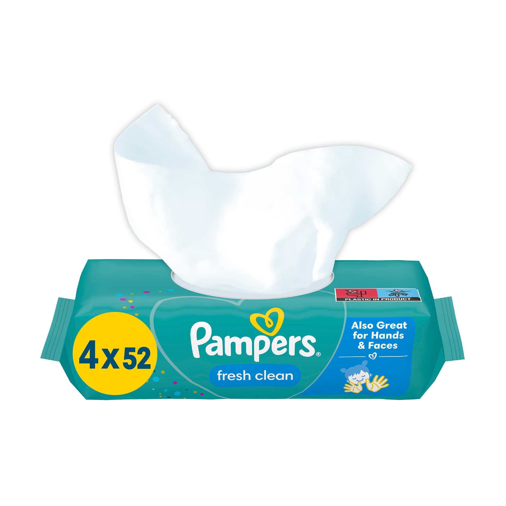 

Уцінка! Дитячі вологі серветки Pampers Fresh Clean, 4*52 шт