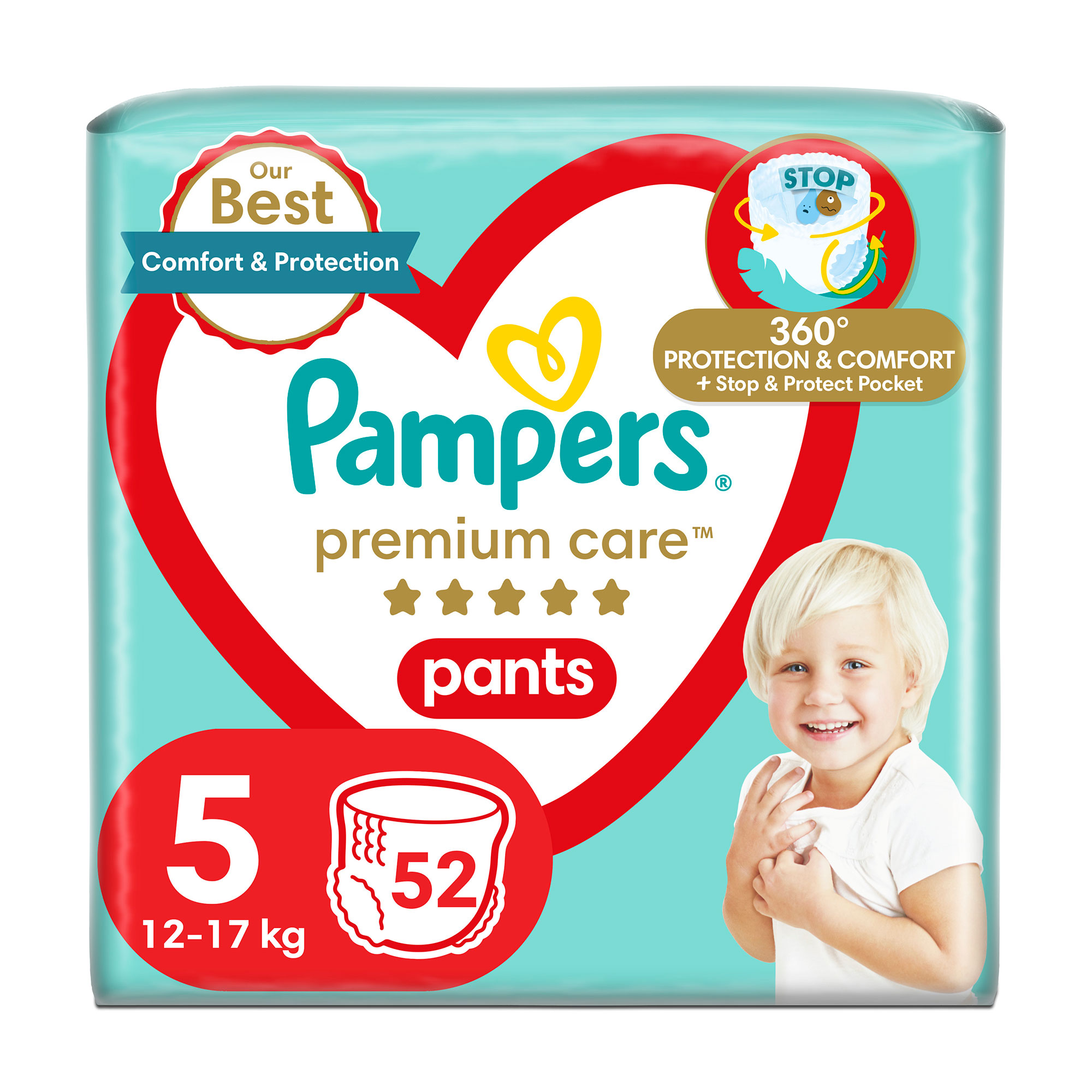 

Уцінка! Підгузки-трусики Pampers Premium Care Pants, розмір 5 (12 17 кг), 52 шт