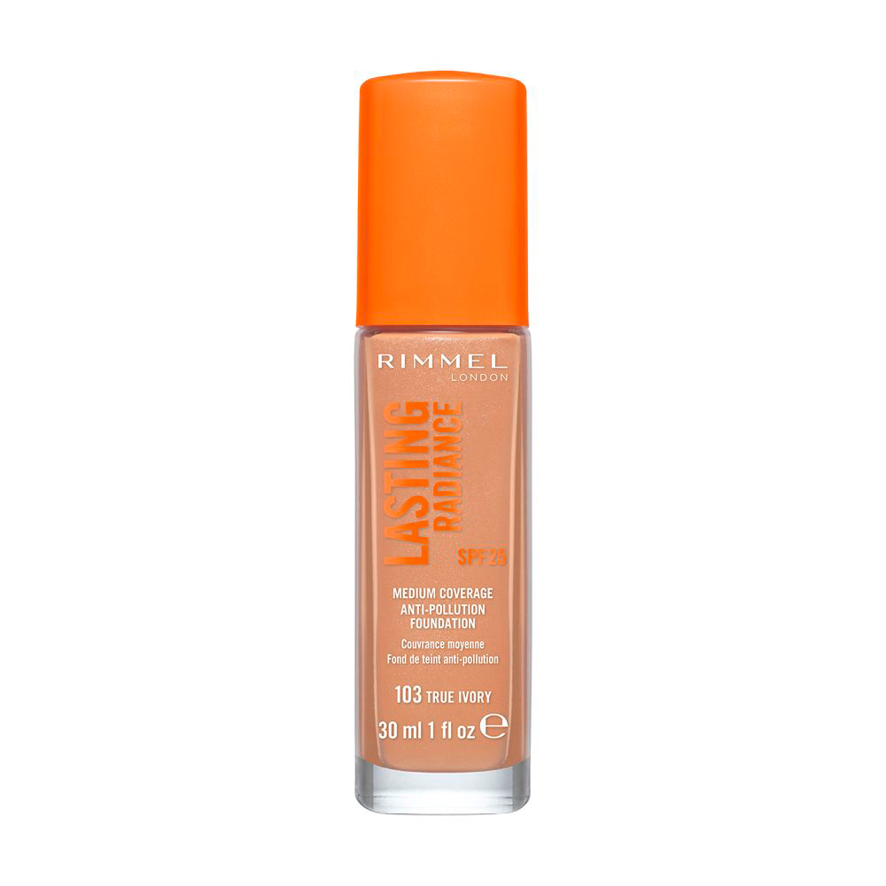 

Тональна основа сяюча Rimmel Lasting Radiance Foundation SPF 25, 103 True Ivory, 30 мл