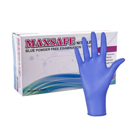 

Рукавички Maxsafe нітрилові без пудри, текстуровані, звичайний синій M