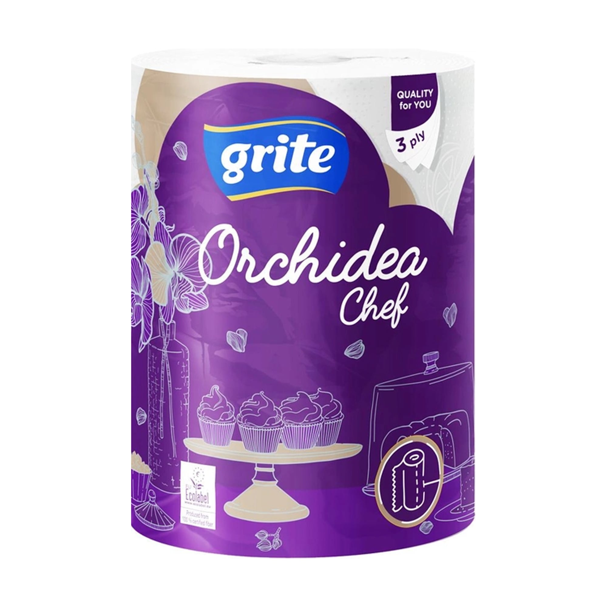 

Паперові рушники Grite Orchidea Chef 3-шарові, 230 відривів, 1 шт