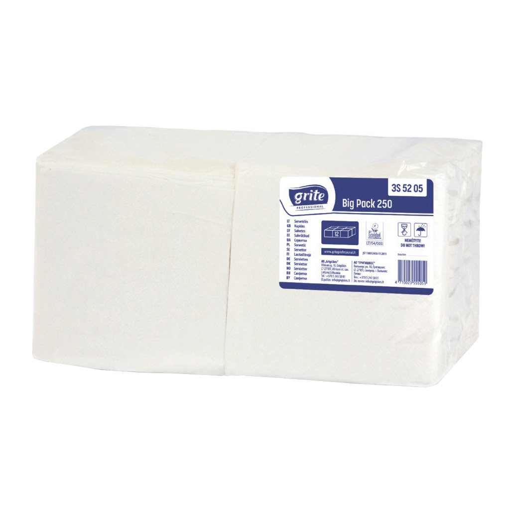 

Серветки столові Grite big-pack white, 250 шт.