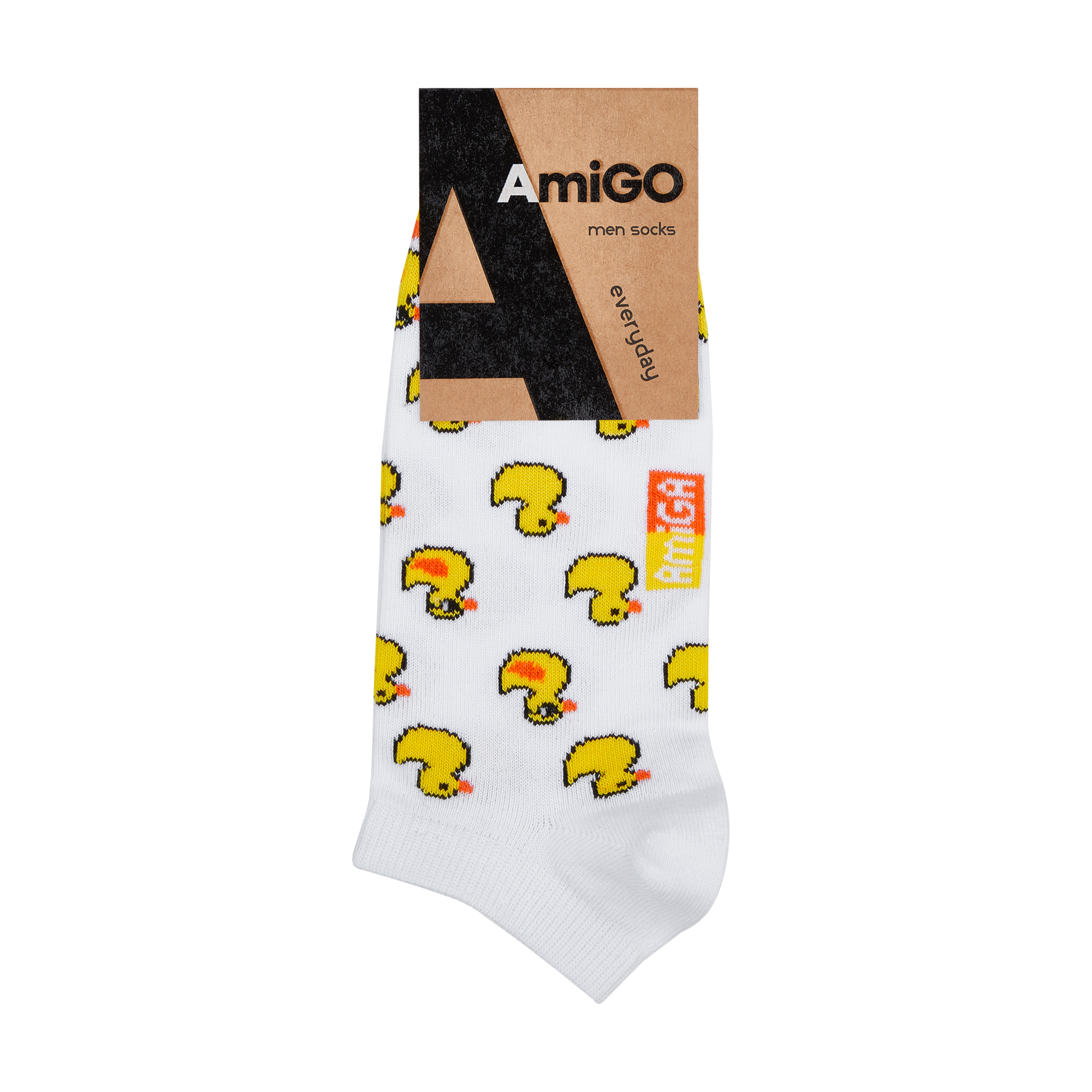 

Шкарпетки чоловiчi AmiGO білі, з качками, розмір 27