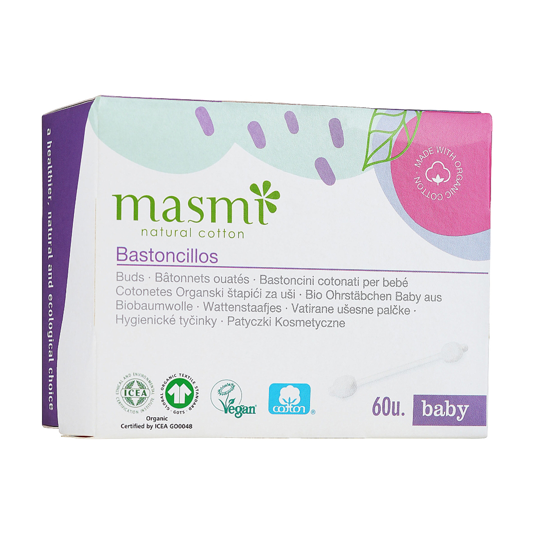 

Уцінка! Палички вушні Masmi органічні дитячі, 60 шт