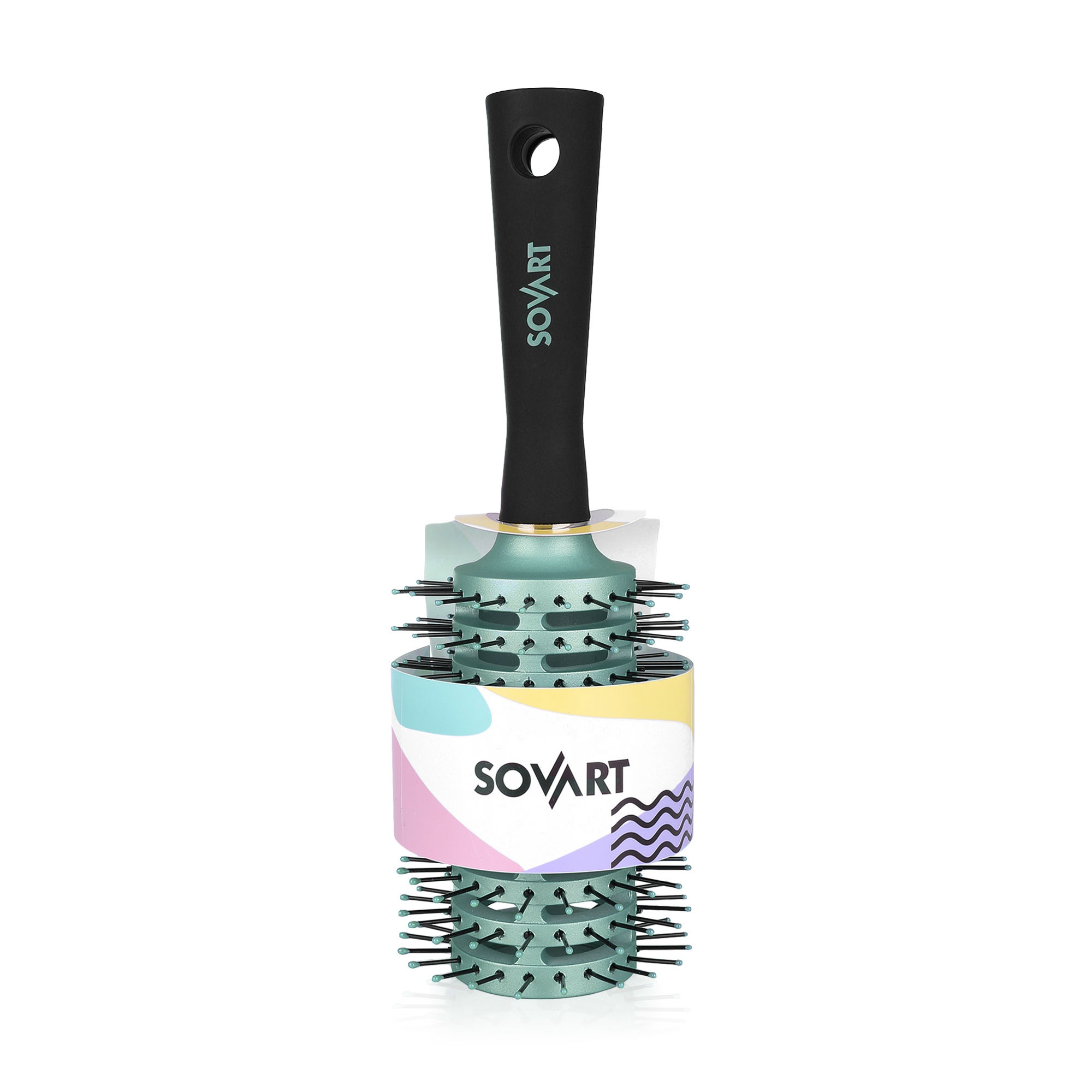 

Щітка-браш для волосся Sovart продувна, зелена, діаметр 44 мм