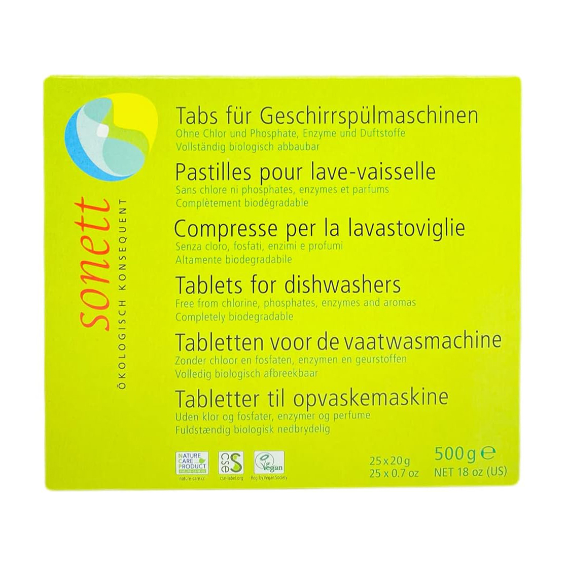 

Уцінка! Органічні таблетки для посудомийної машини Sonett, 25 шт