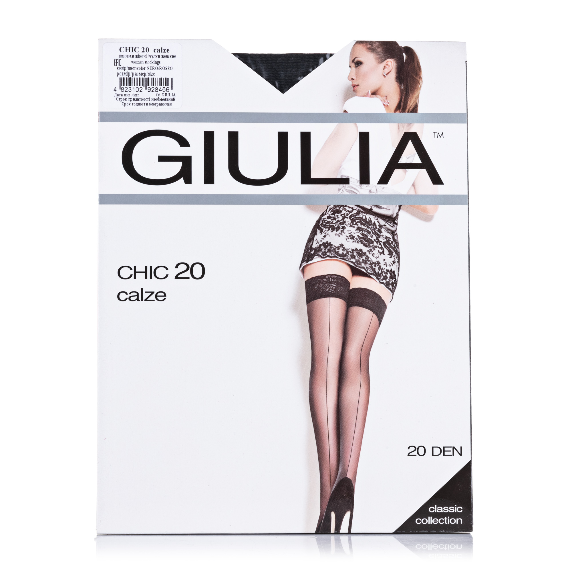 

Панчохи жіночі GIULIA CHIC 20 ДЕН nero/rosso р.3/4