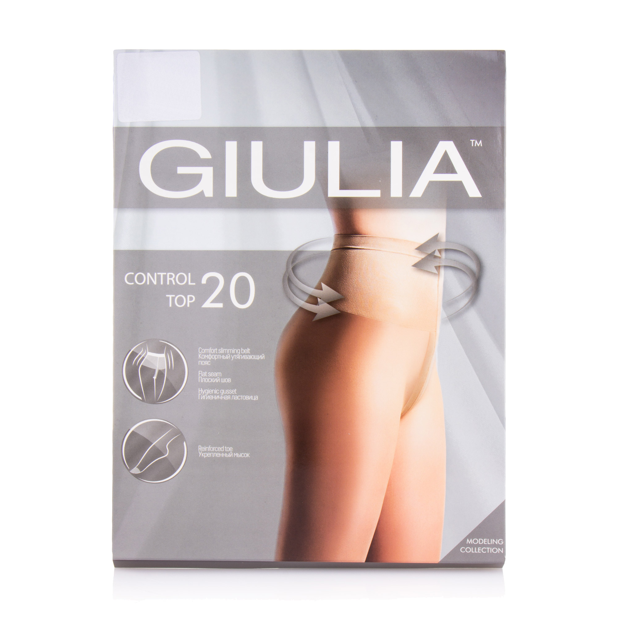 

Колготки жіночі Giulia Control Top коригувальні, 20 DEN, Nero, розмір 4