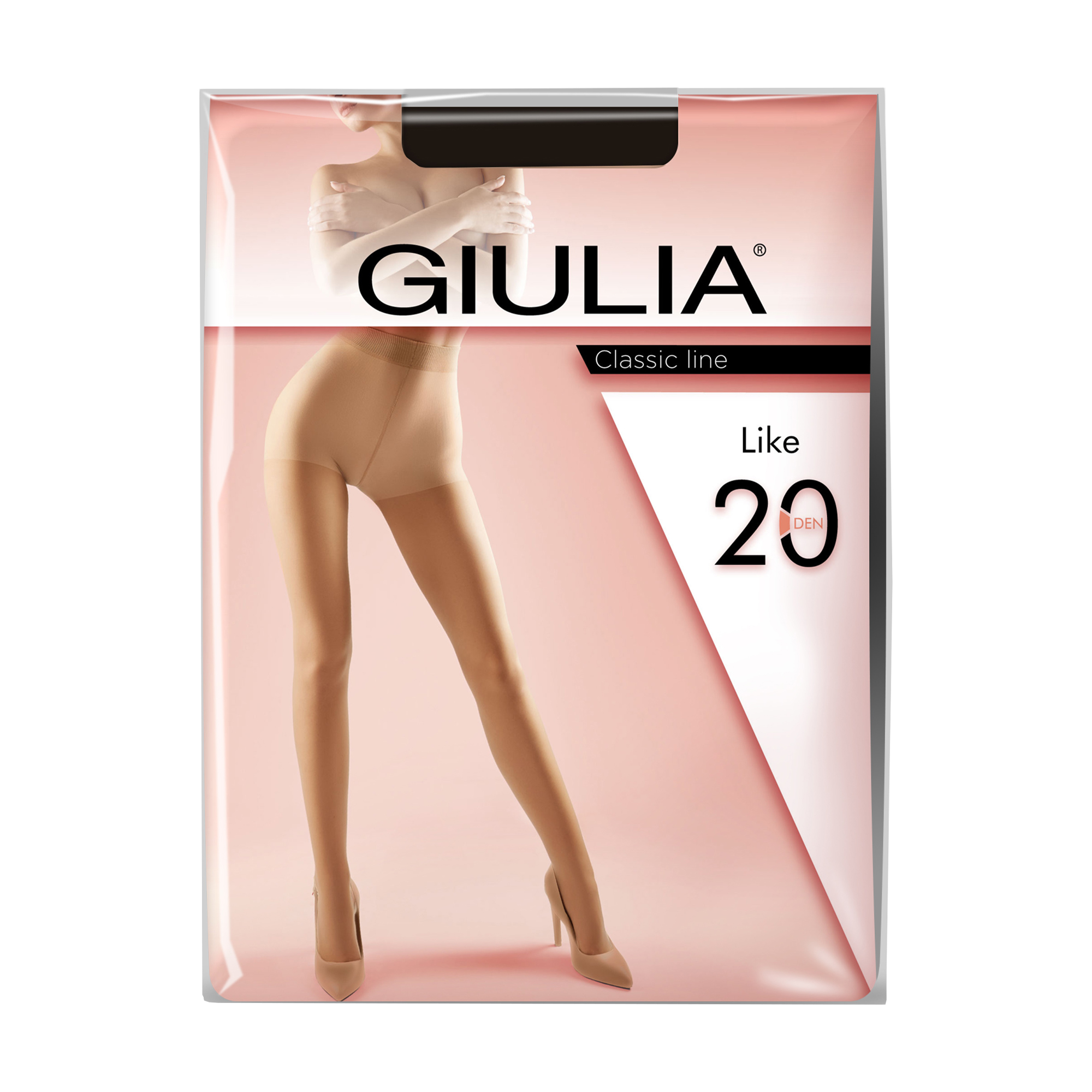 Колготки жіночі Giulia Like класичні, з шортиками, 20 DEN, Nero, розмір 4