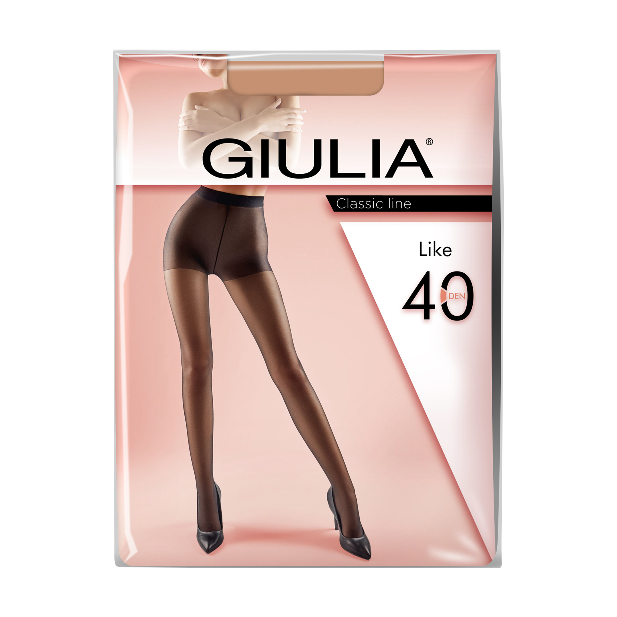 Колготки жіночі Giulia Like класичні, з шортиками, 40 DEN, Cappuccino, розмір 4
