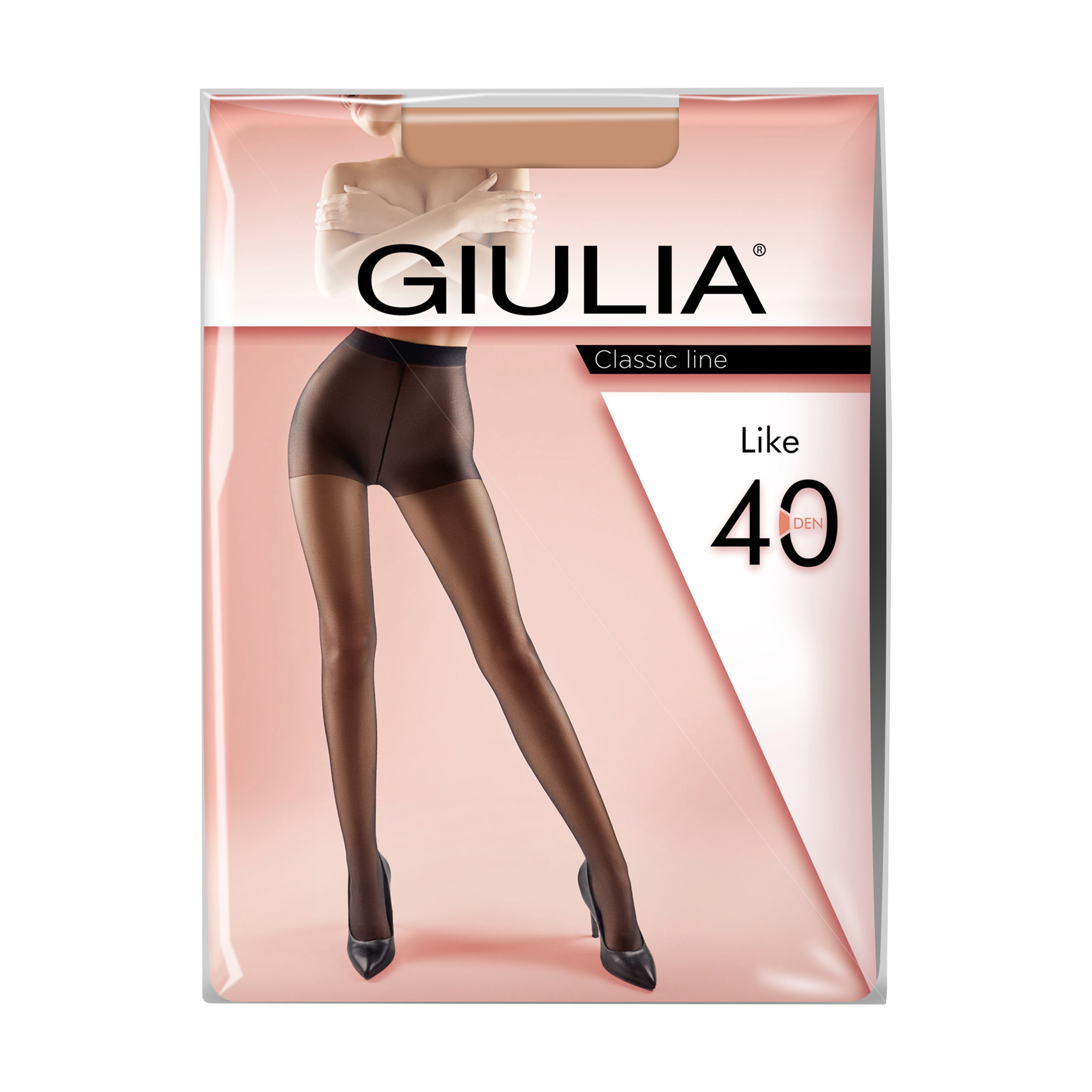 Колготки жіночі Giulia Like класичні, з шортиками, 40 DEN, Caramel, розмір 2