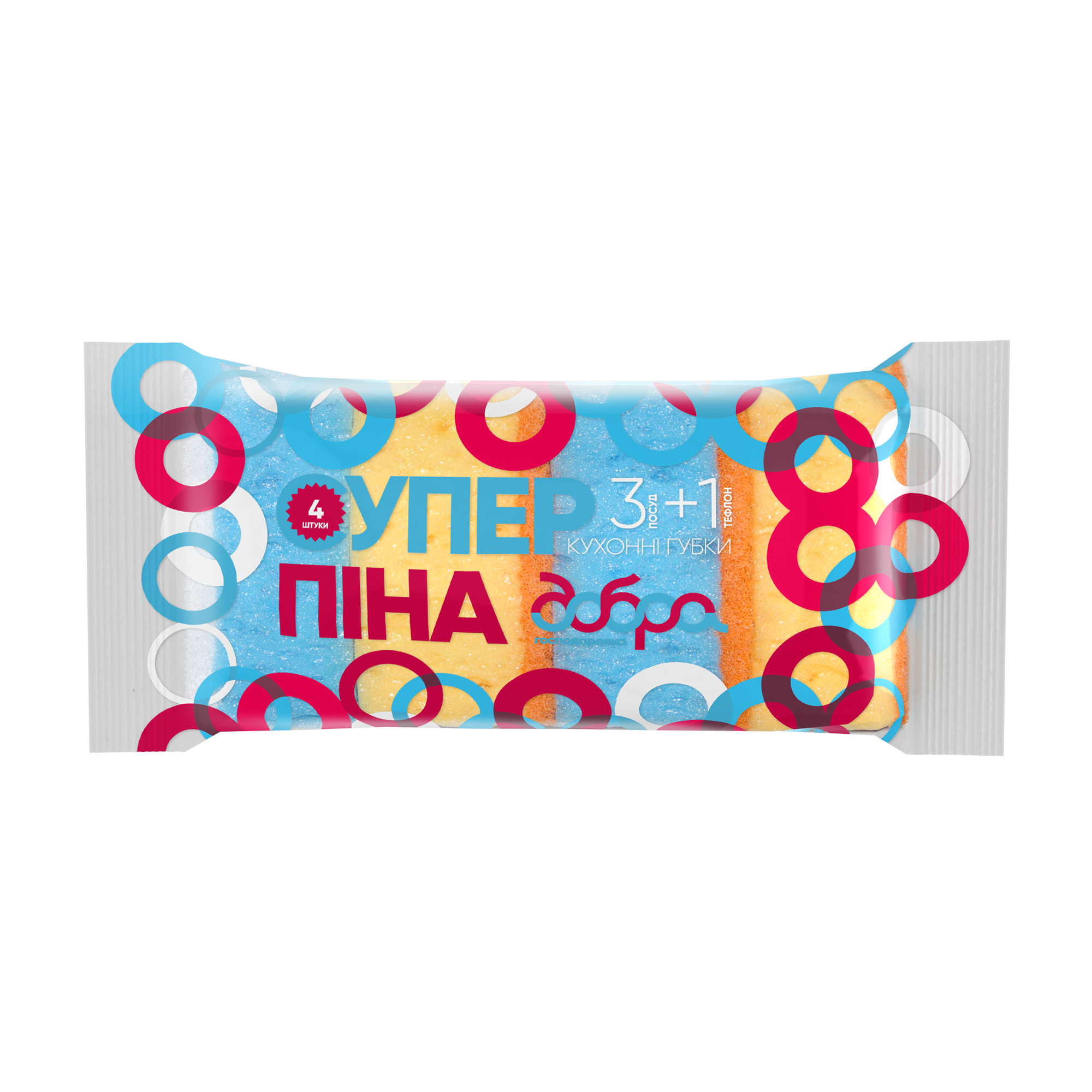 

Губки кухонні Добра Господарочка Cупер піна, 4 шт