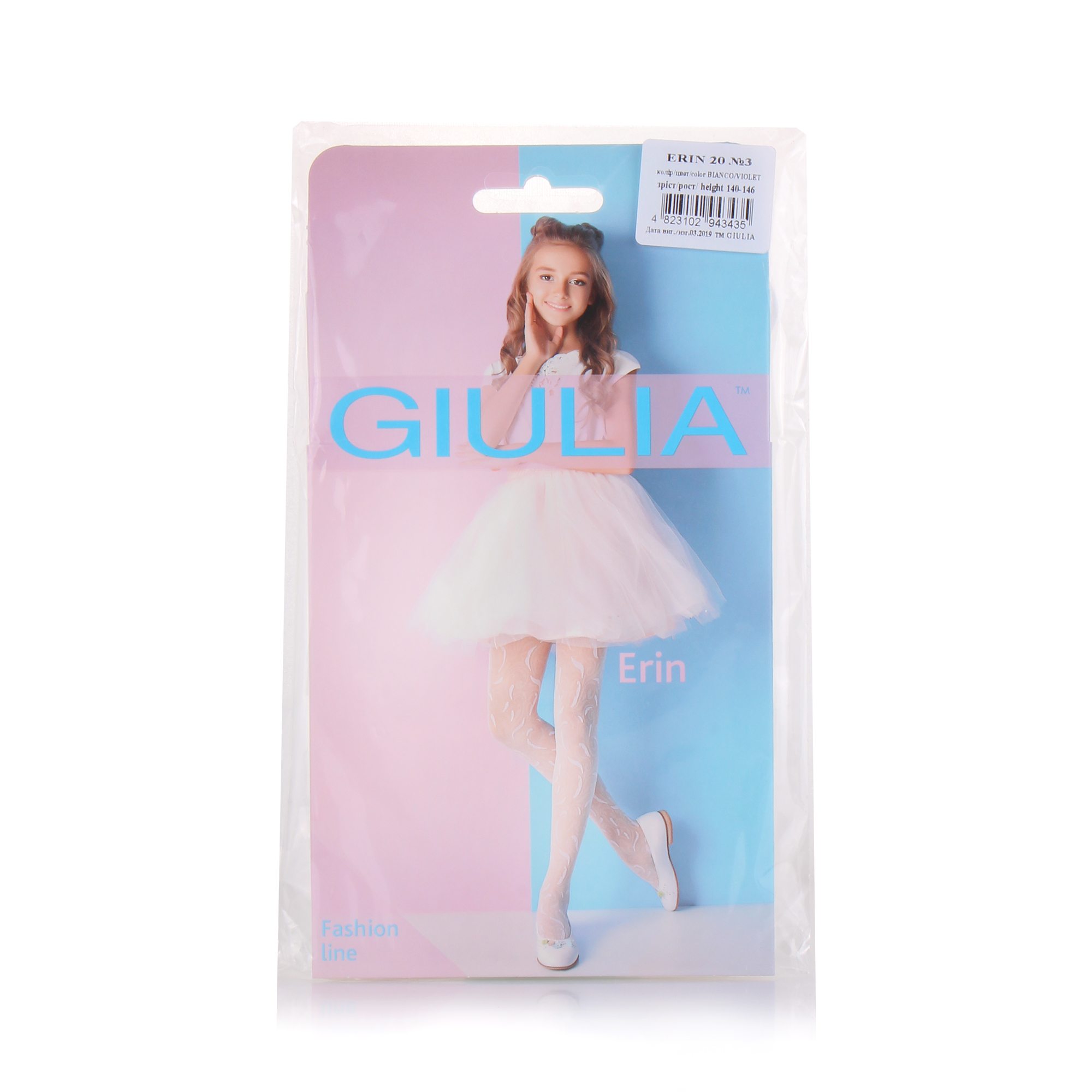 

Колготки дитячі GIULIA ERIN (3) 20 ДЕН bianco-violet р.140-146