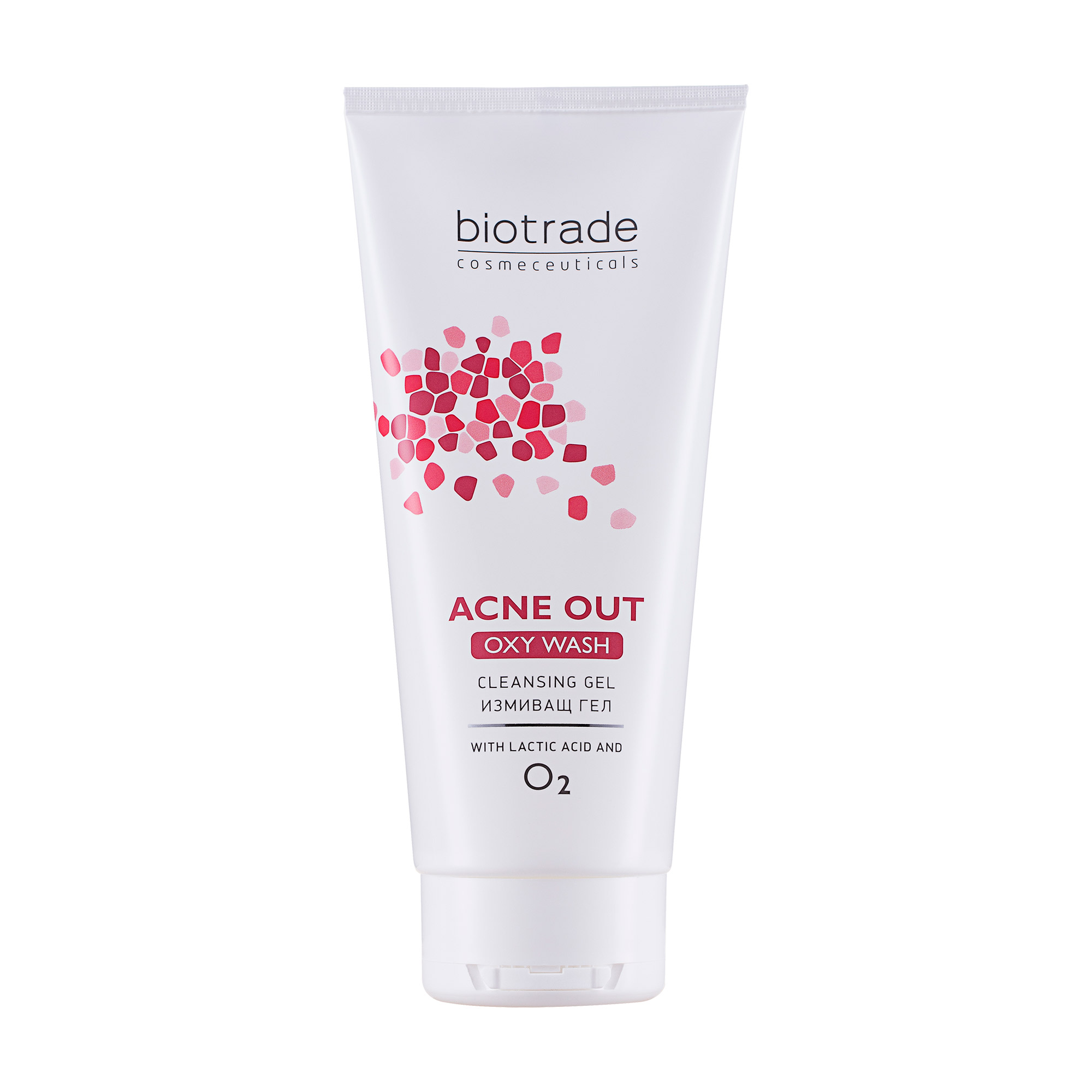 Ніжний гель для вмивання Biotrade Acne Out Oxy Wash Cleansing Gel For Face з киснем та молочною кислотою, для жирної та проблемної шкіри, 200 мл