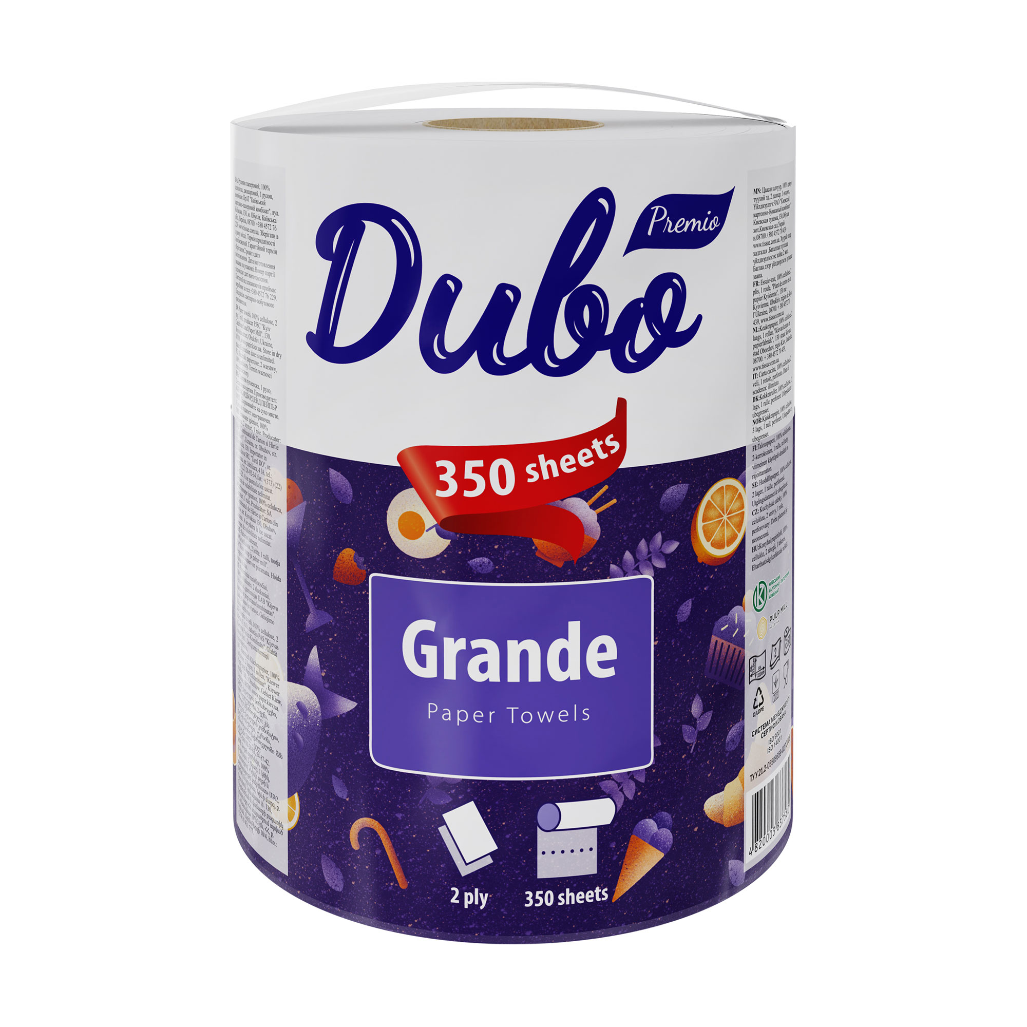 

Паперові рушники Диво Grande 2 шарові, 350 відривів, 1 шт