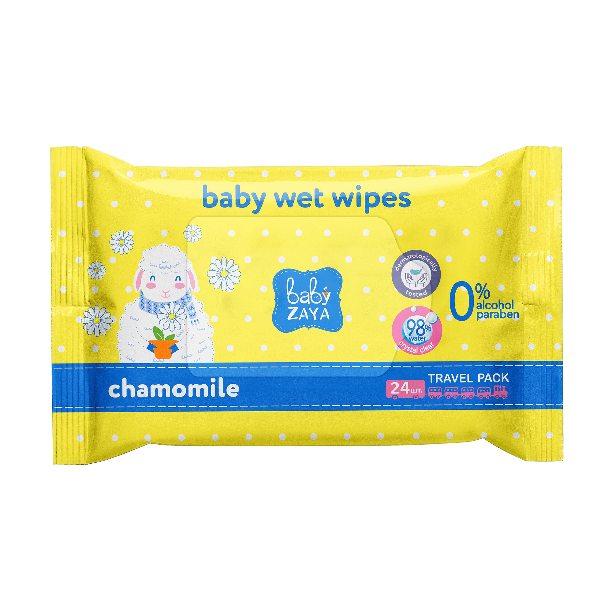 

Дитячі вологі серветки Baby Zaya Ромашка, 24 шт