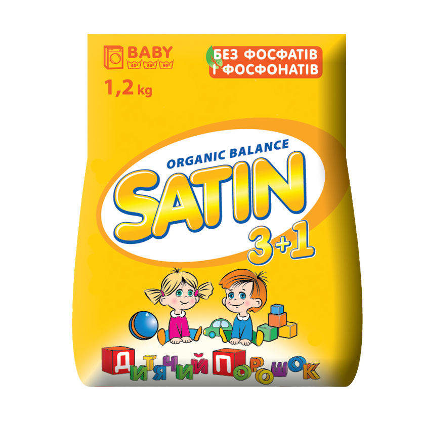 

Уцінка! Пральний порошок Satin Organic Balance Baby для дитячого одягу, 1.2 кг