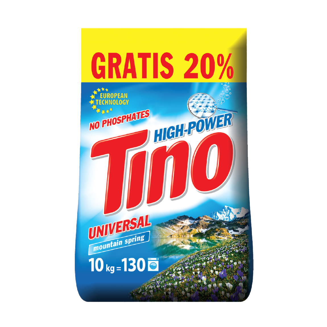 

Пральний порошок Tino High-Power Mountain Spring універсальний, 10 кг