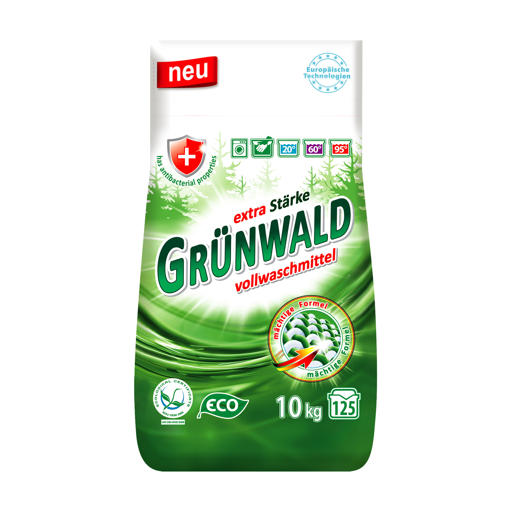 

Уцінка! Пральний порошок Grunwald Гірська свіжість, 125 циклів прання, 10 кг