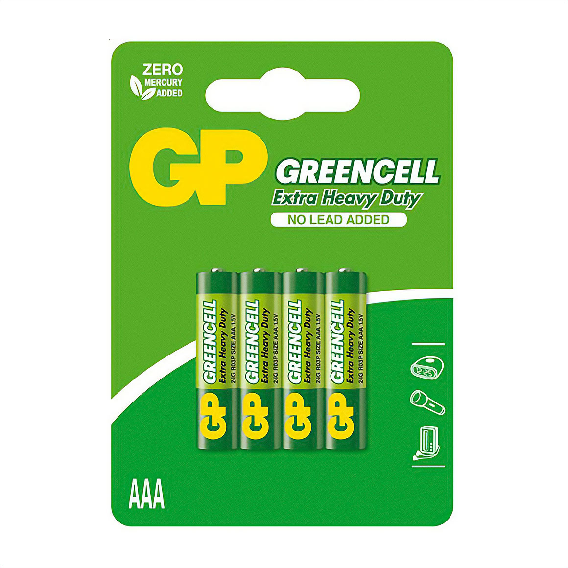 

Сольові батарейки GP Greencell ААА 24G-U4 LR03, 1.5V, 4 шт