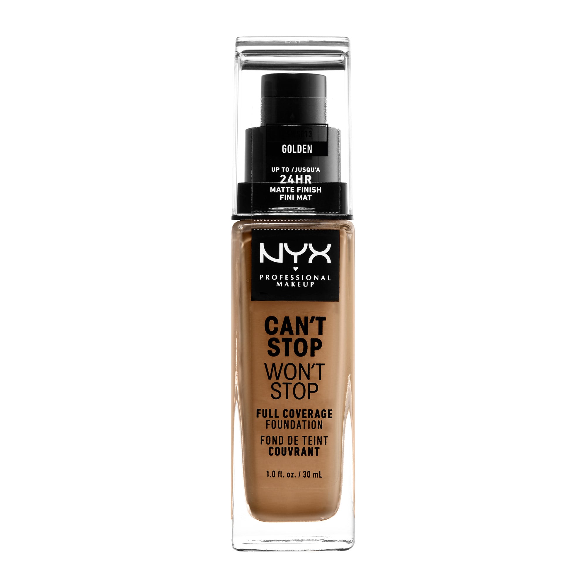 

Уцінка! Стійка тональна основа для обличчя NYX Professional Makeup Can't Stop Won't Stop Full Coverage Foundation, 13 Golden, 30 мл