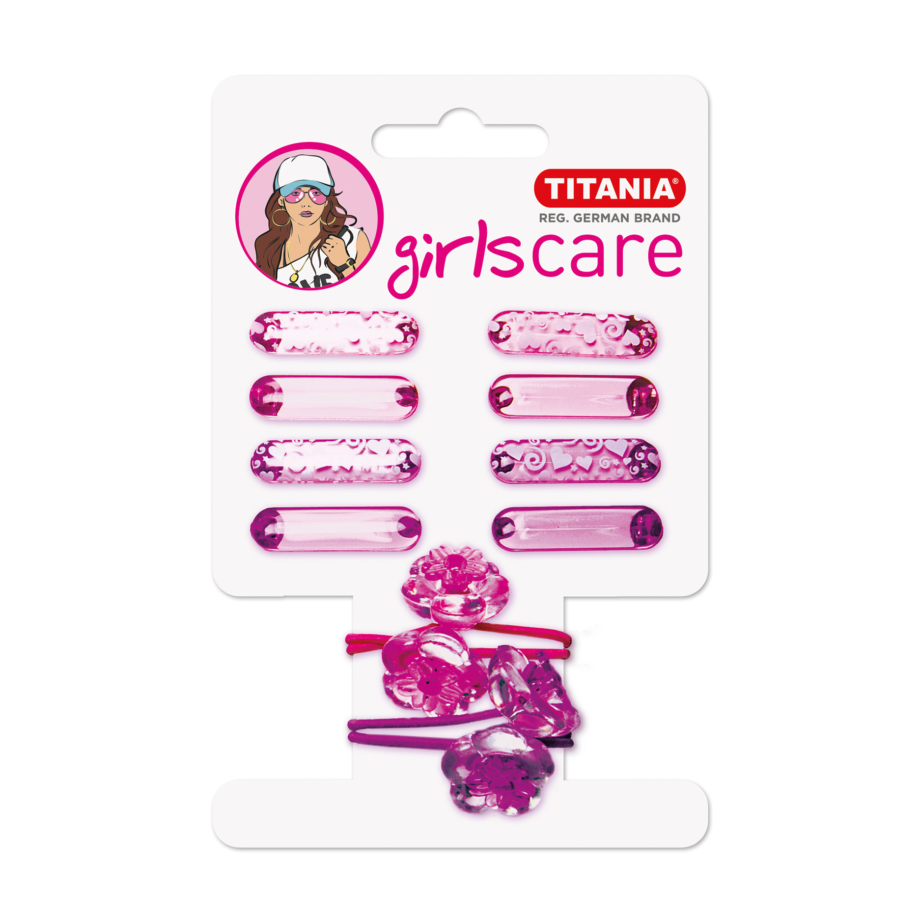 

Набiр для волосся Titania (затискачі, 8 шт + резинки, 2 шт) (8007)