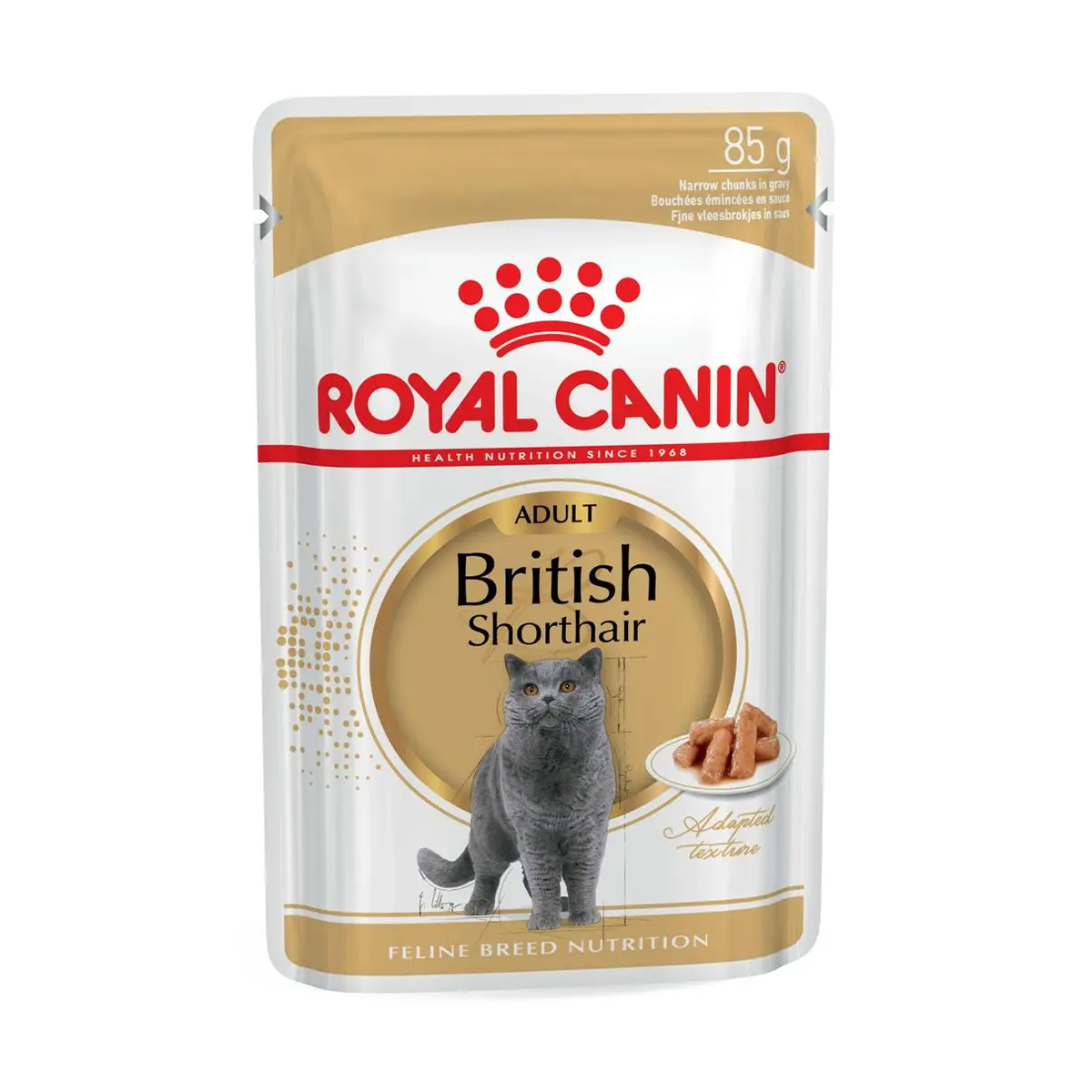 

Вологий корм для дорослих котів породи британська короткошерстна Royal Canin British Shorthair Adult шматочки в соусі, 85 г