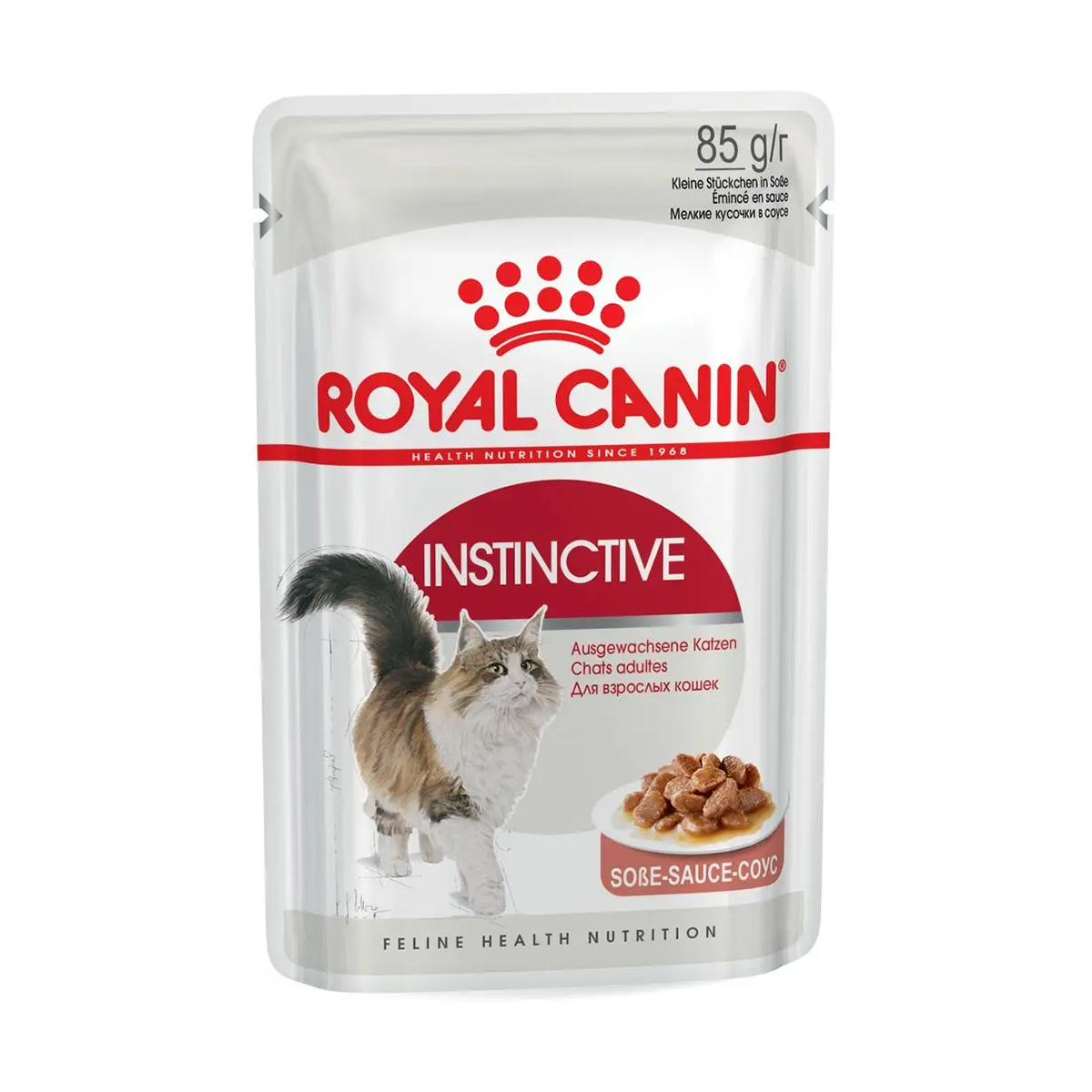 

Вологий корм для дорослих котів Royal Canin Instinctive шматочки в соусі, 85 г