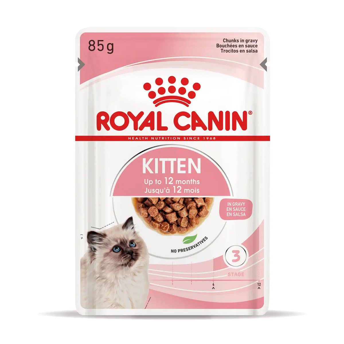 

Вологий корм для кошенят Royal Canin Kitten шматочки в соусі, 85 г (4058001)