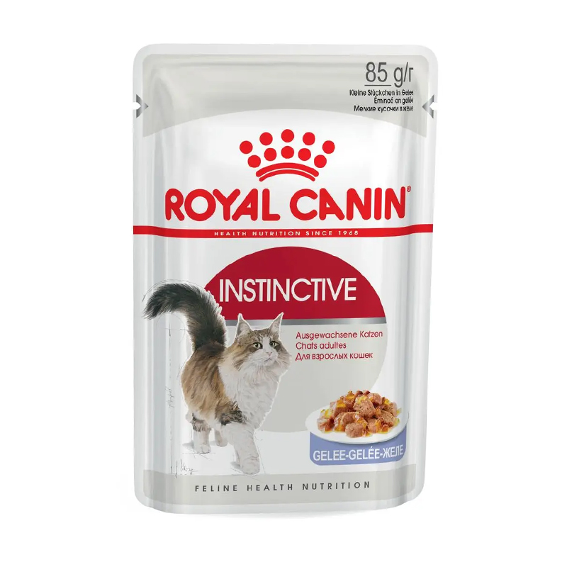 

Вологий корм для дорослих котів Royal Canin Instinctive шматочки в желе, 85 г (40740010)