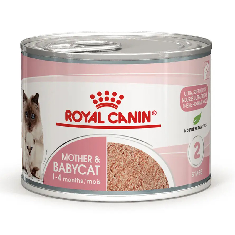 

Вологий корм для кішок під час вагітності та кошенят від 1 до 4 місяців Royal Canin Mother & Babycat, 195 г (4098002)