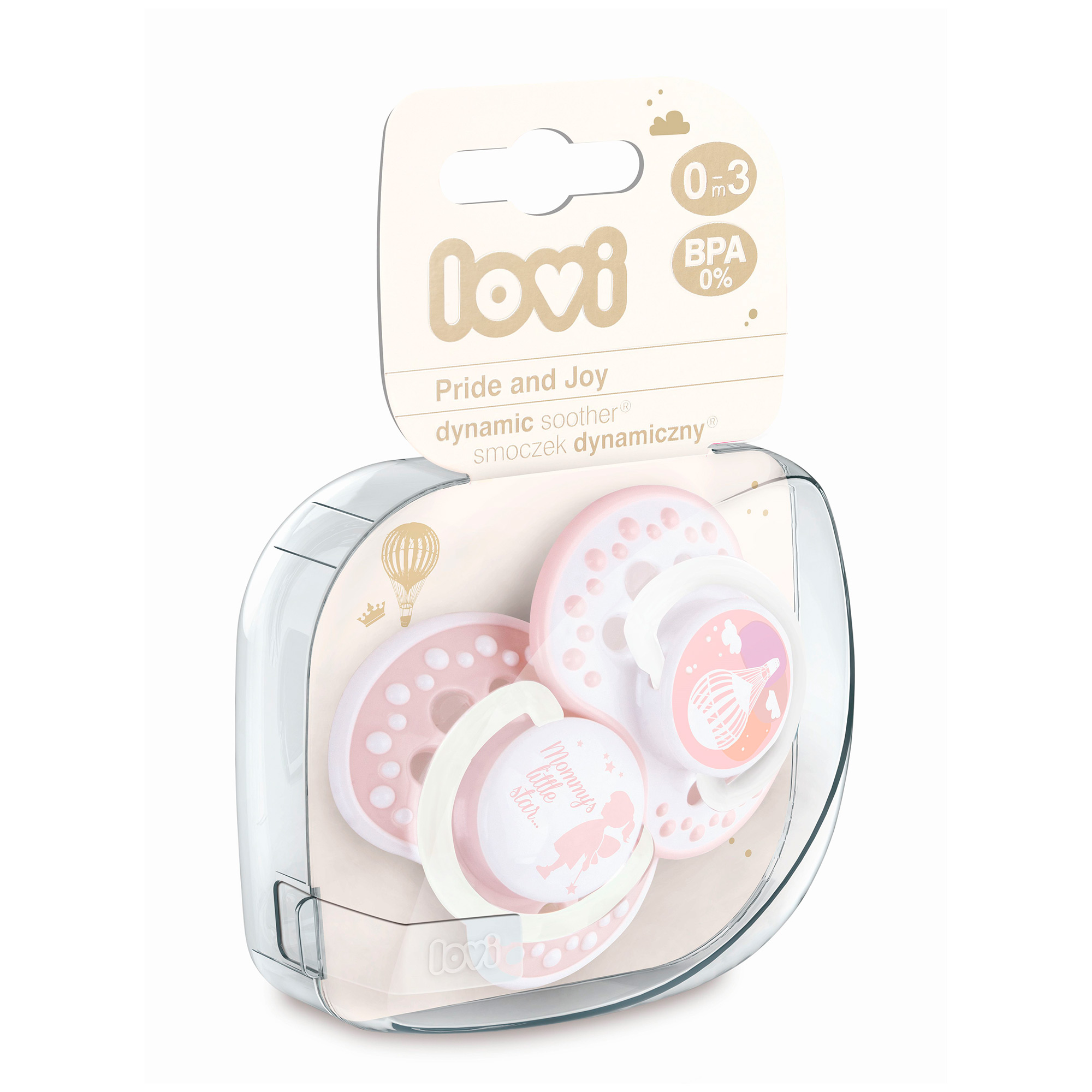

Пустушка LOVI силіконова динамічна Praud & Joy 0-3 м. 2 шт. 22-844girl