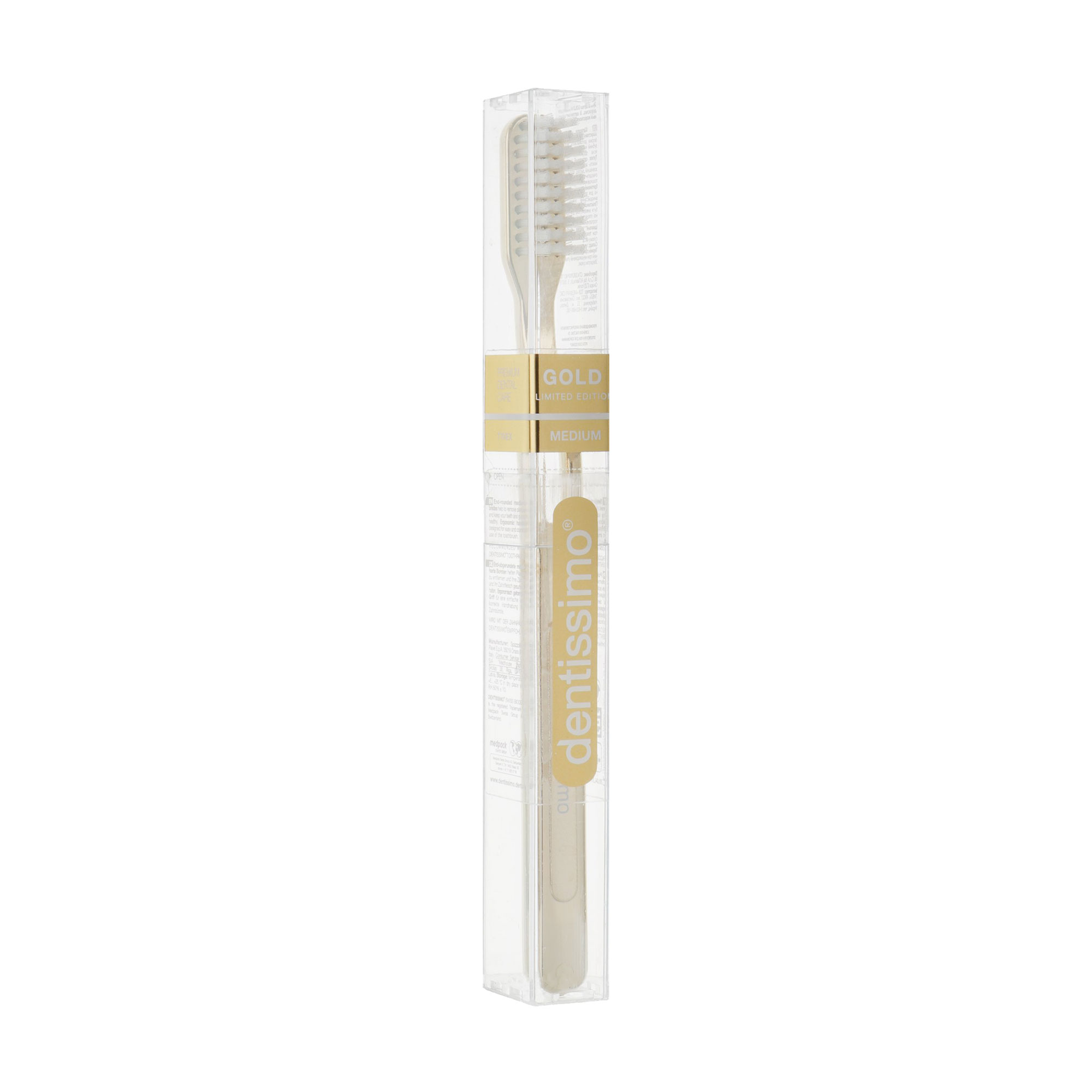

Зубна щітка Dentissimo Medium Gold середньої жорсткості, 1 шт