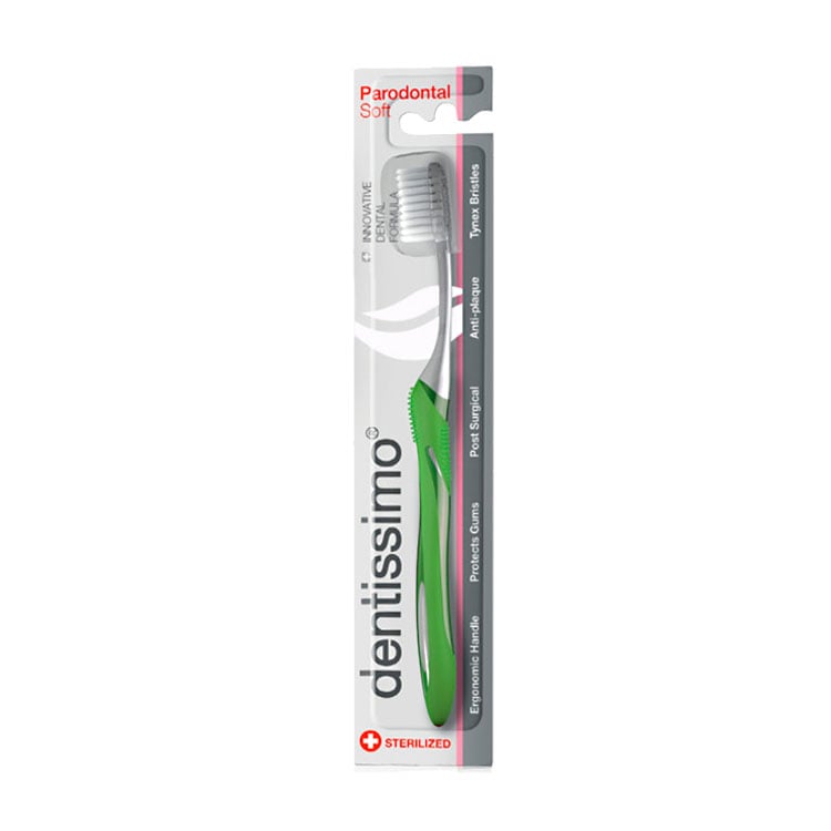 

Зубна щітка Dentissimo Parodontal салатова, м'якої жорсткості, 1 шт