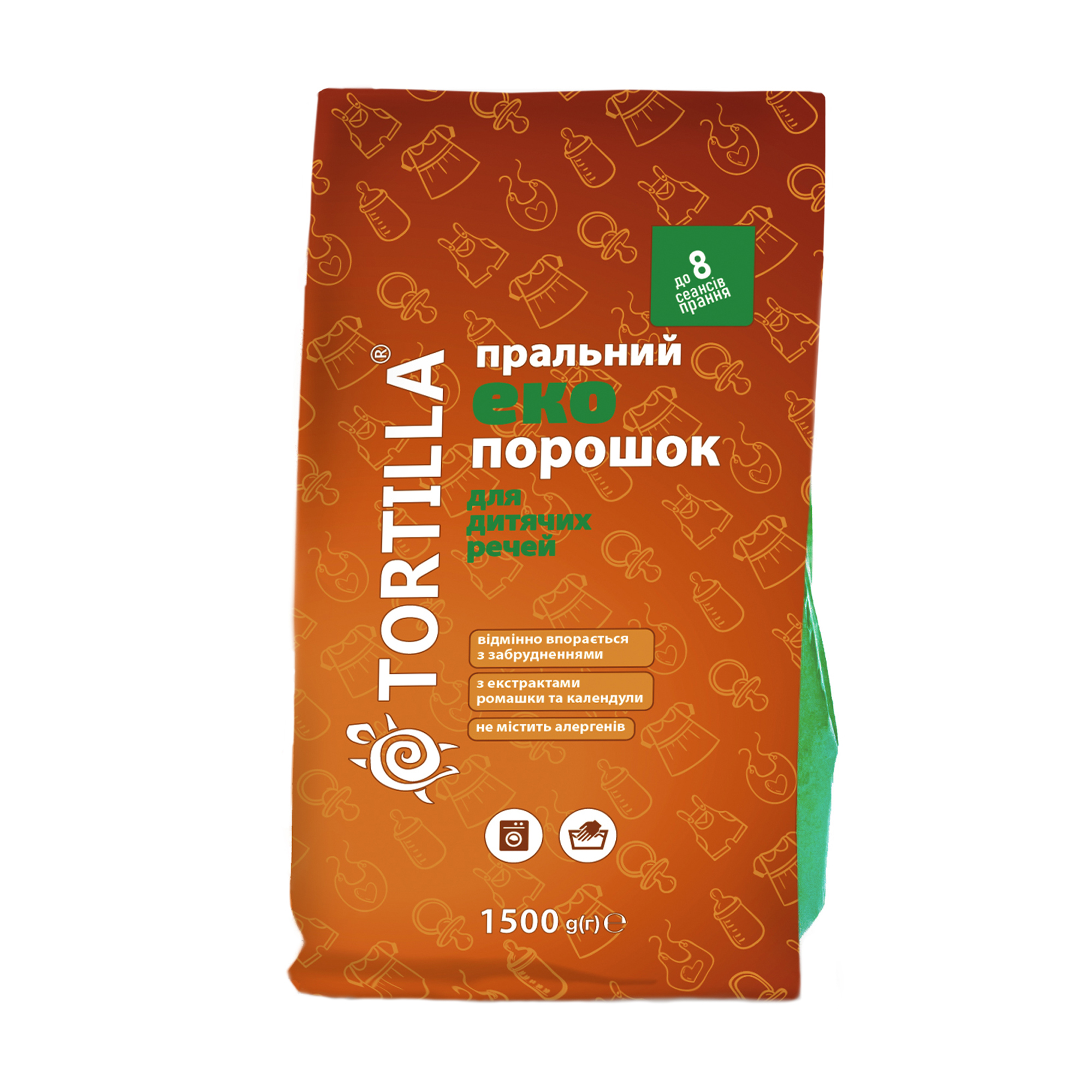 

Уцінка! Пральний екопорошок Tortilla Eco для прання дитячих речей, 1.5 кг