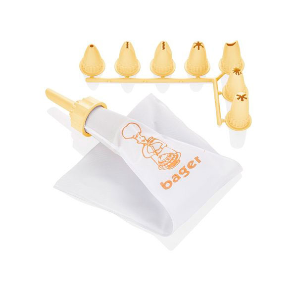 

Кондитерський мішок + 8 пластикових насадок Bager YELLOW,BG-233 Y