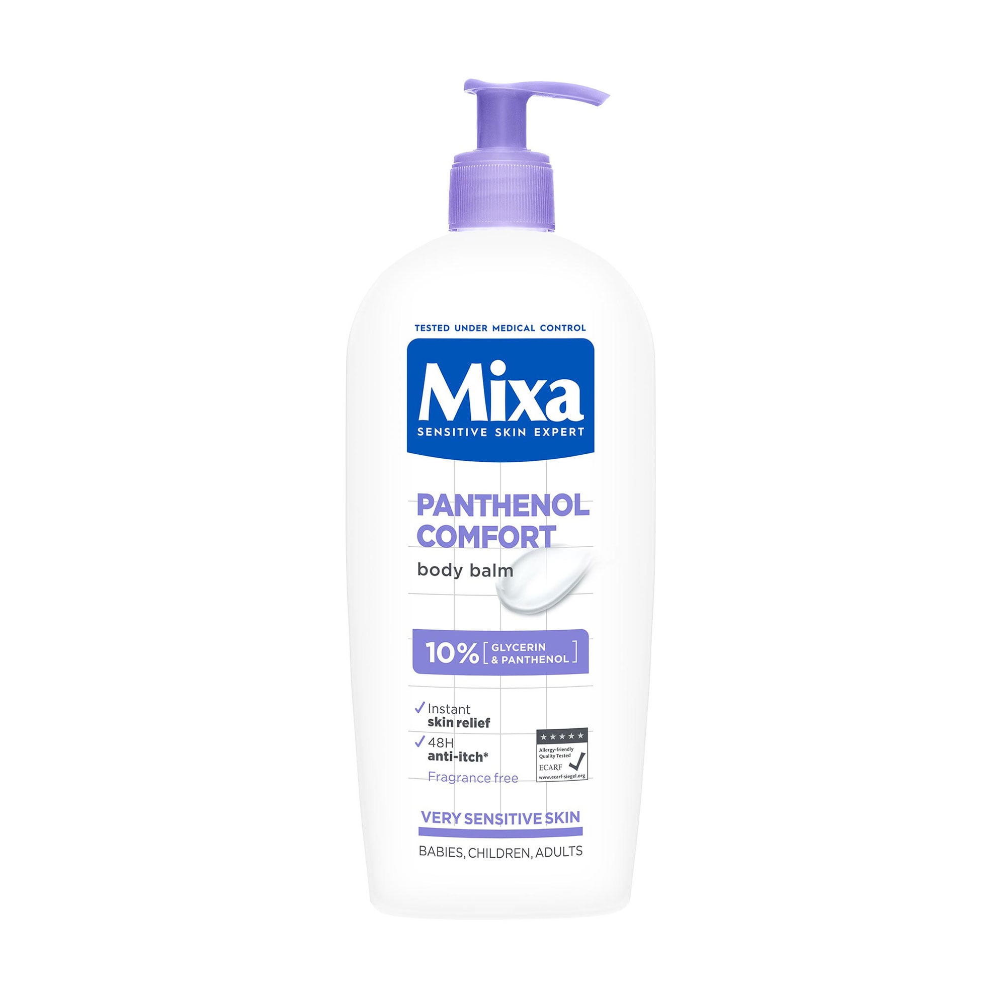 

Бальзам Mixa Panthenol Comfort Body Balm для зволоження та заспокоєння дуже чутливої шкіри тіла дорослих, дітей та немовлят, 400 мл