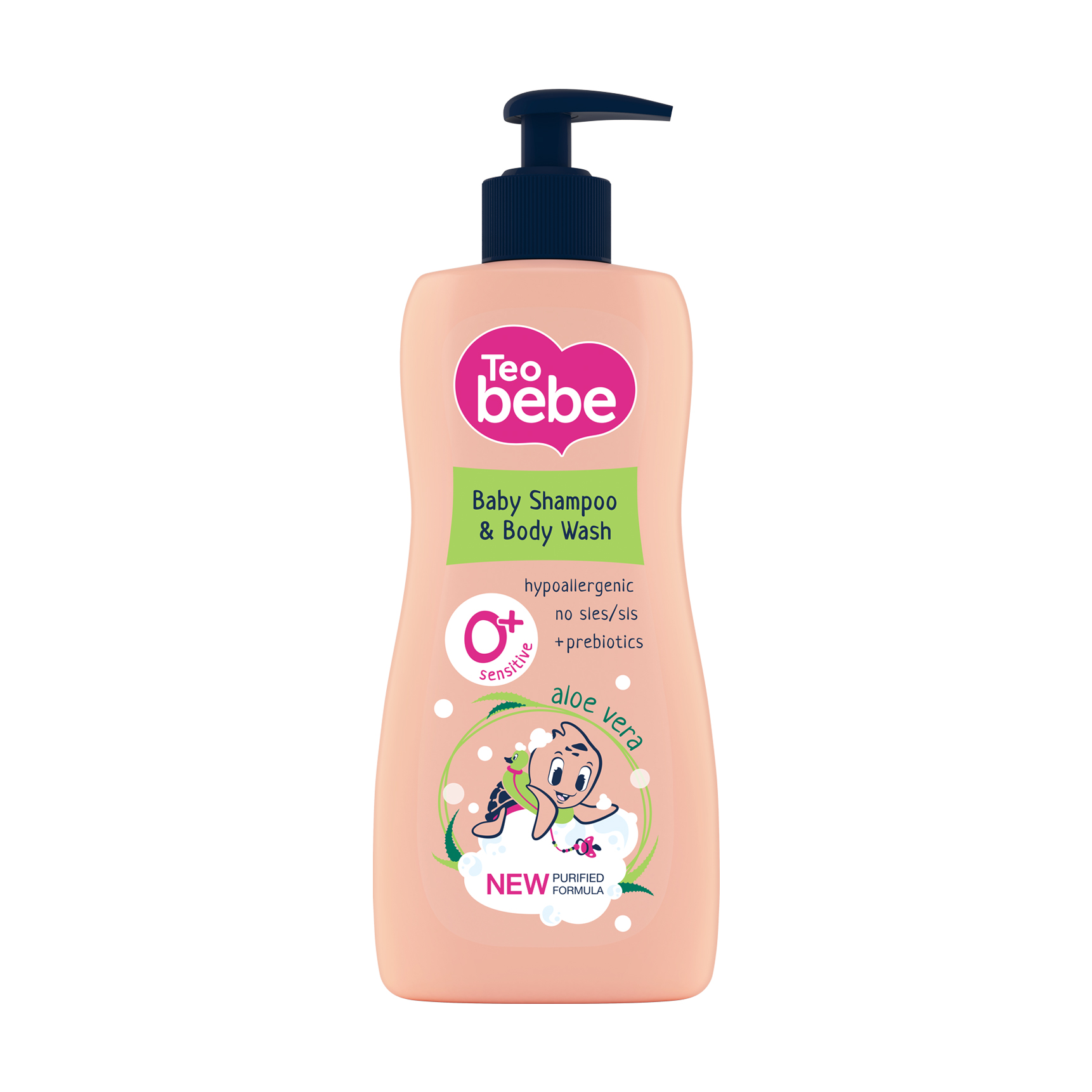 Дитячий шампунь-гель для душу Teo Bebe Аloe, 400 мл