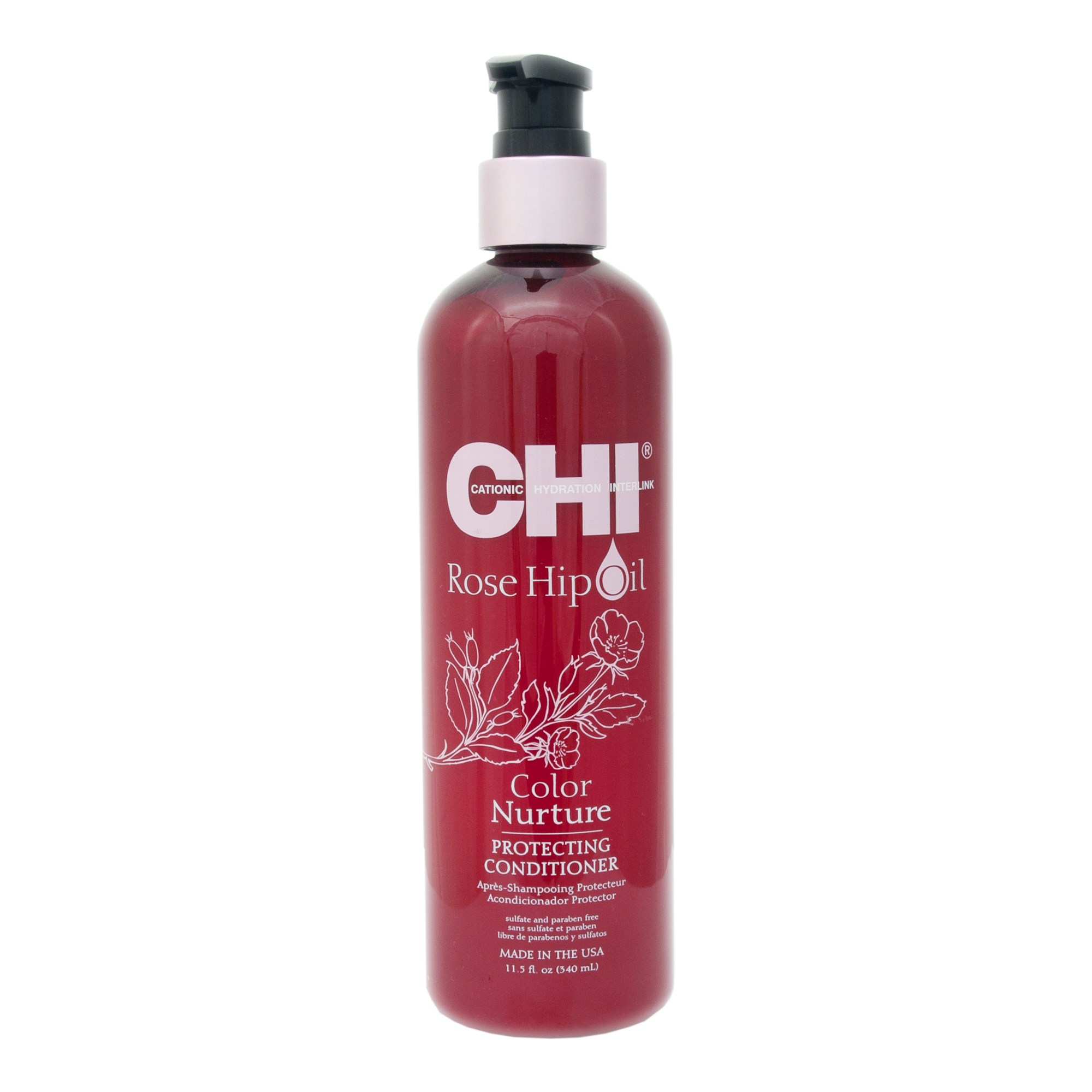 

Захисний кондиціонер для фарбованого волосся CHI Rose Hip Oil Color Nurture Protecting Conditioner з олією троянди та кератином, 350 мл
