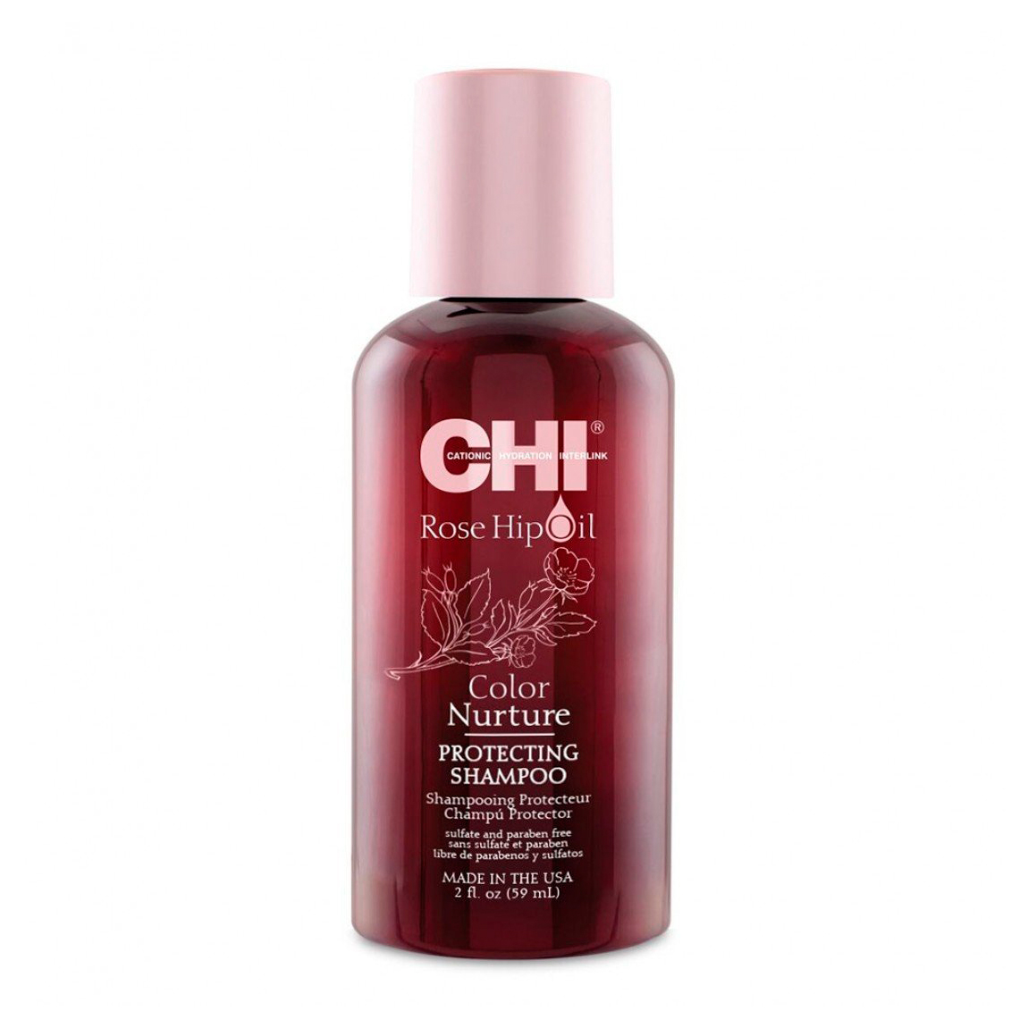 

Захисний шампунь для фарбованого волосся Chi Rose Hip Oil Color Nurture Protecting, 59 мл