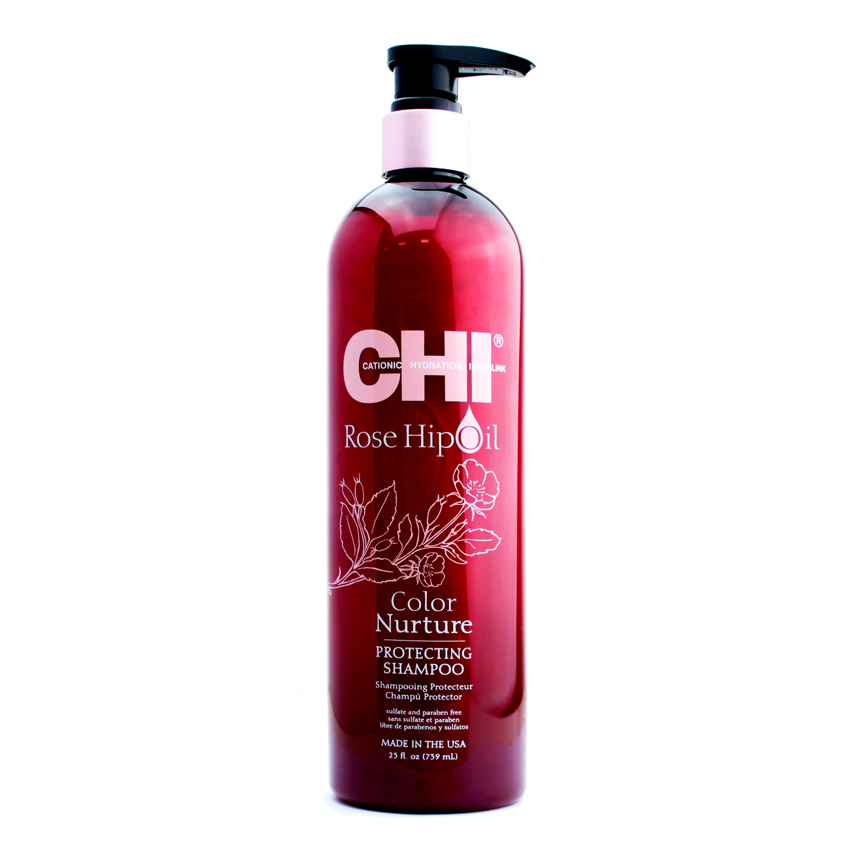 

Захисний шампунь для фарбованого волосся CHI Rose Hip Oil Color Nurture Protecting, 739 мл