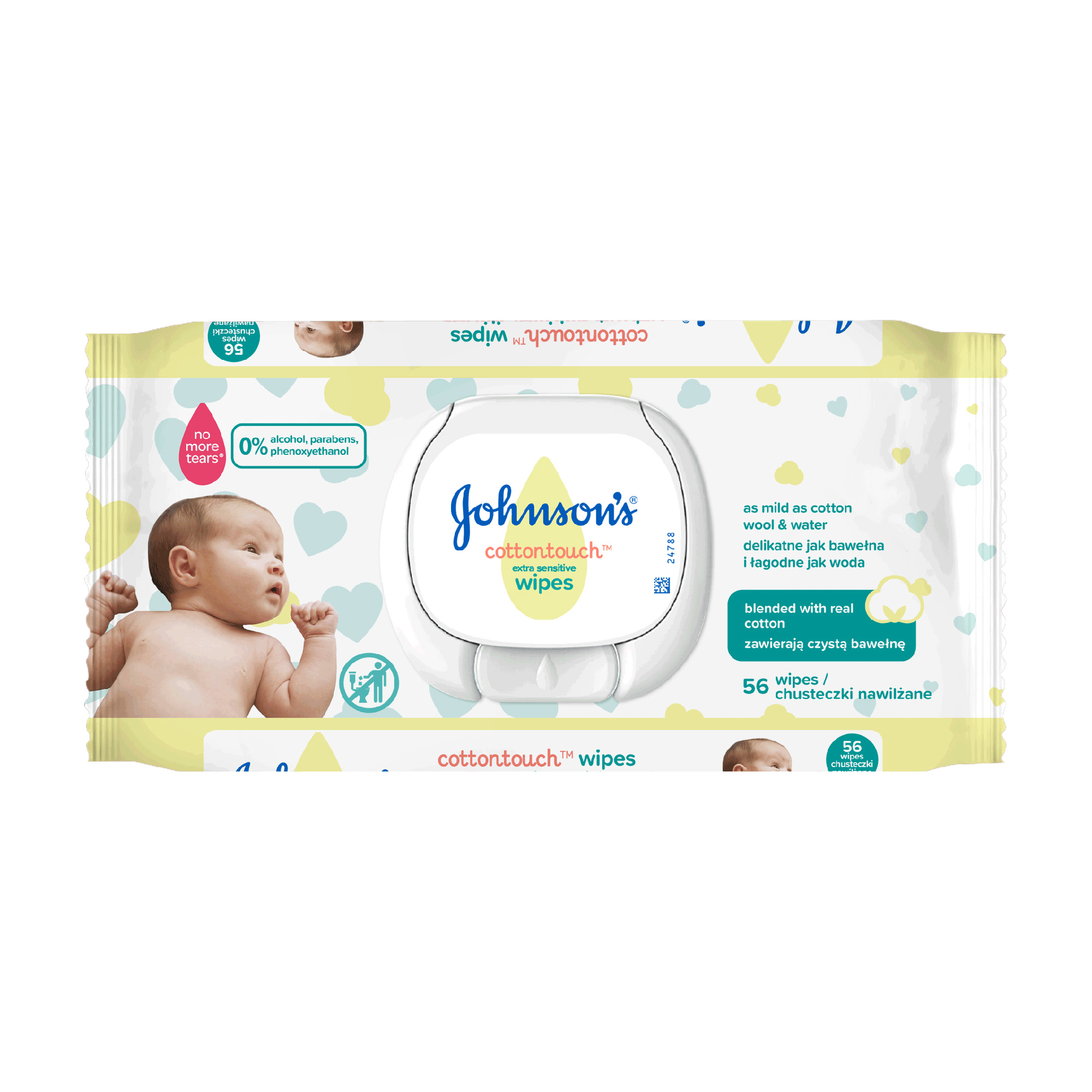 

Дитячі вологі серветки Johnson's Baby Ніжність бавовни, 2*56 шт