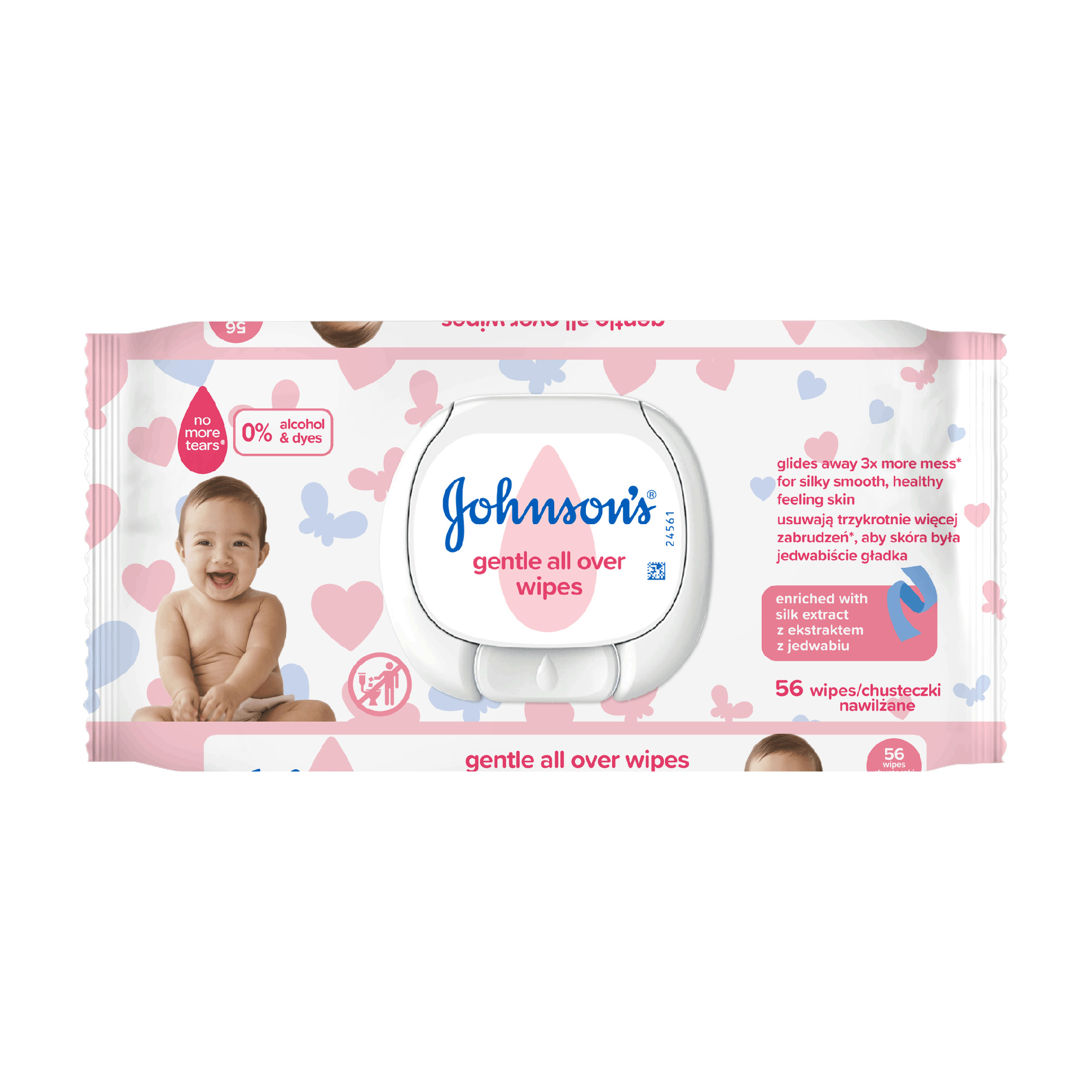 

Дитячі вологі серветки Johnson's Baby Лагідна турбота, 56 шт