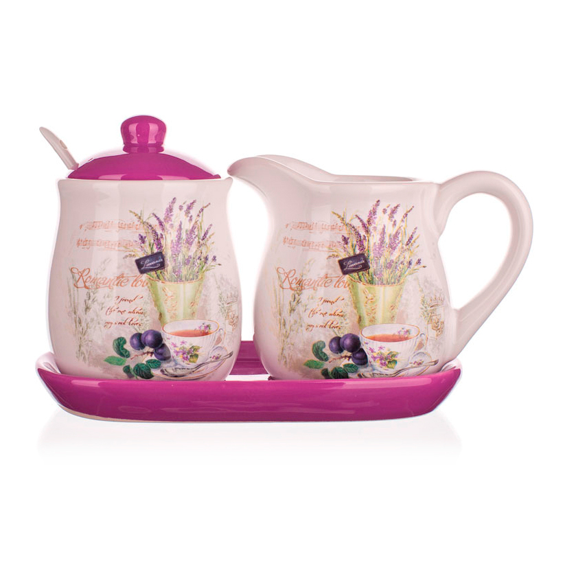 

Набір: молочник і цукорниця Banquet Lavender на підставці,60ZF1082-A