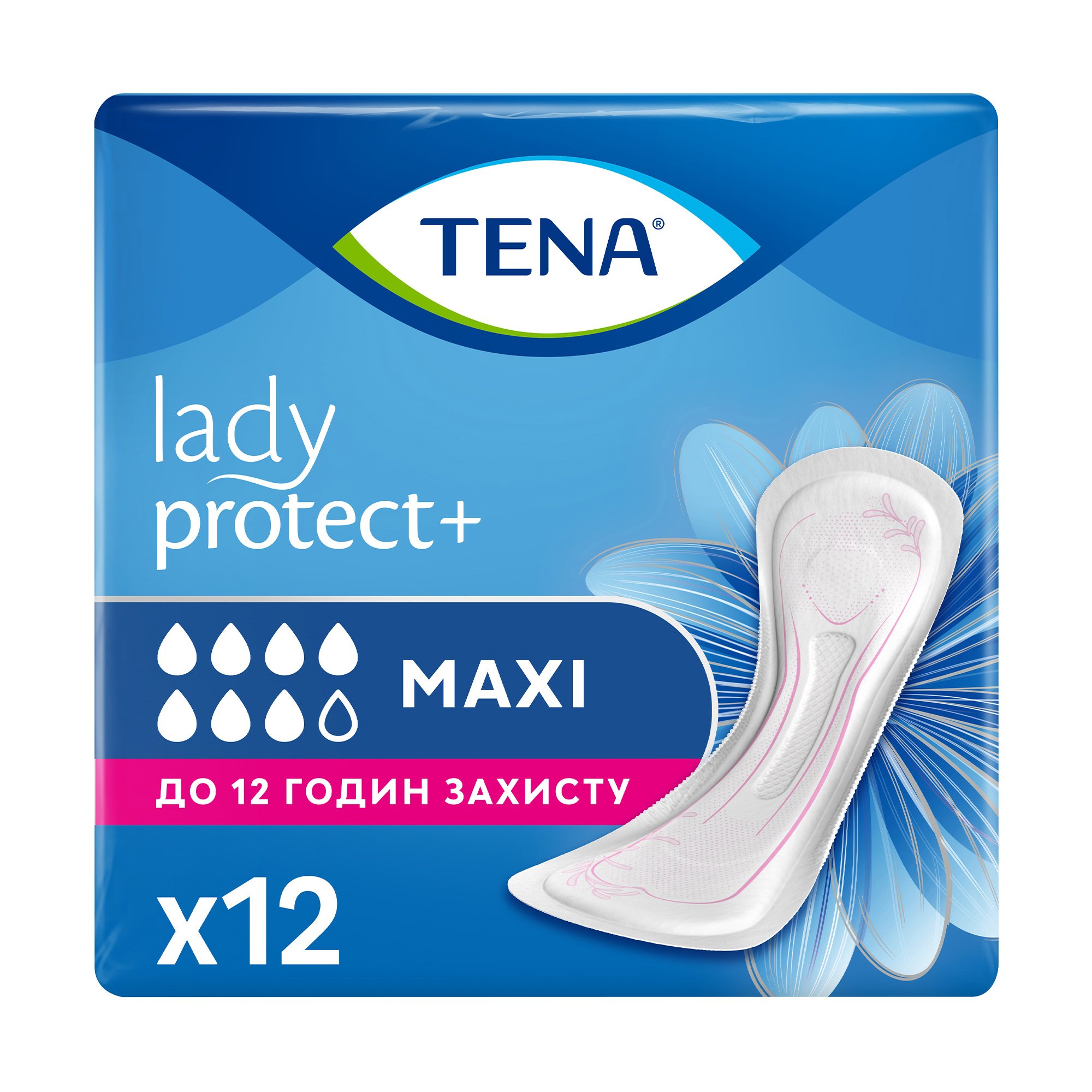 

Урологічні прокладки жіночі TENA Lady Protect+ Maxi, 12 шт