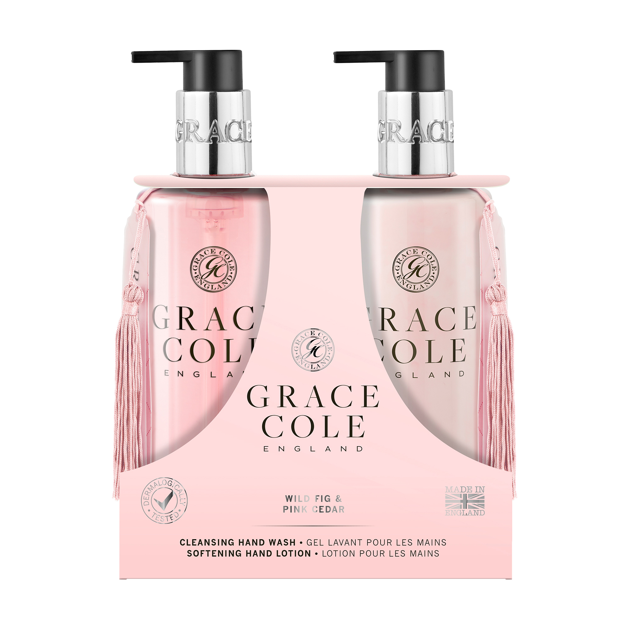 

Набір жіночий Grace Cole Hand Care Duo Wild Fig & Pink Cedar (рідке мило для рук 300 мл + лосьйон для рук 300 мл)